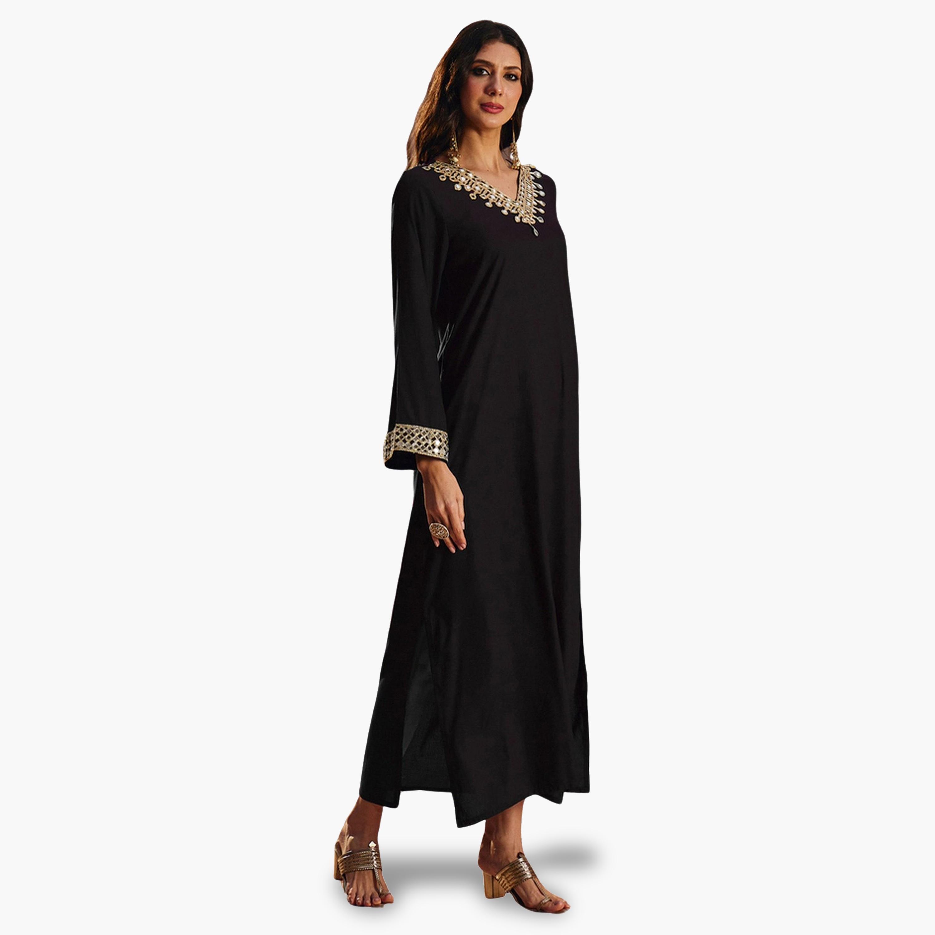 فستان عباية بتفاصيل مرايا-women-arabicclothing-abayas-image-3