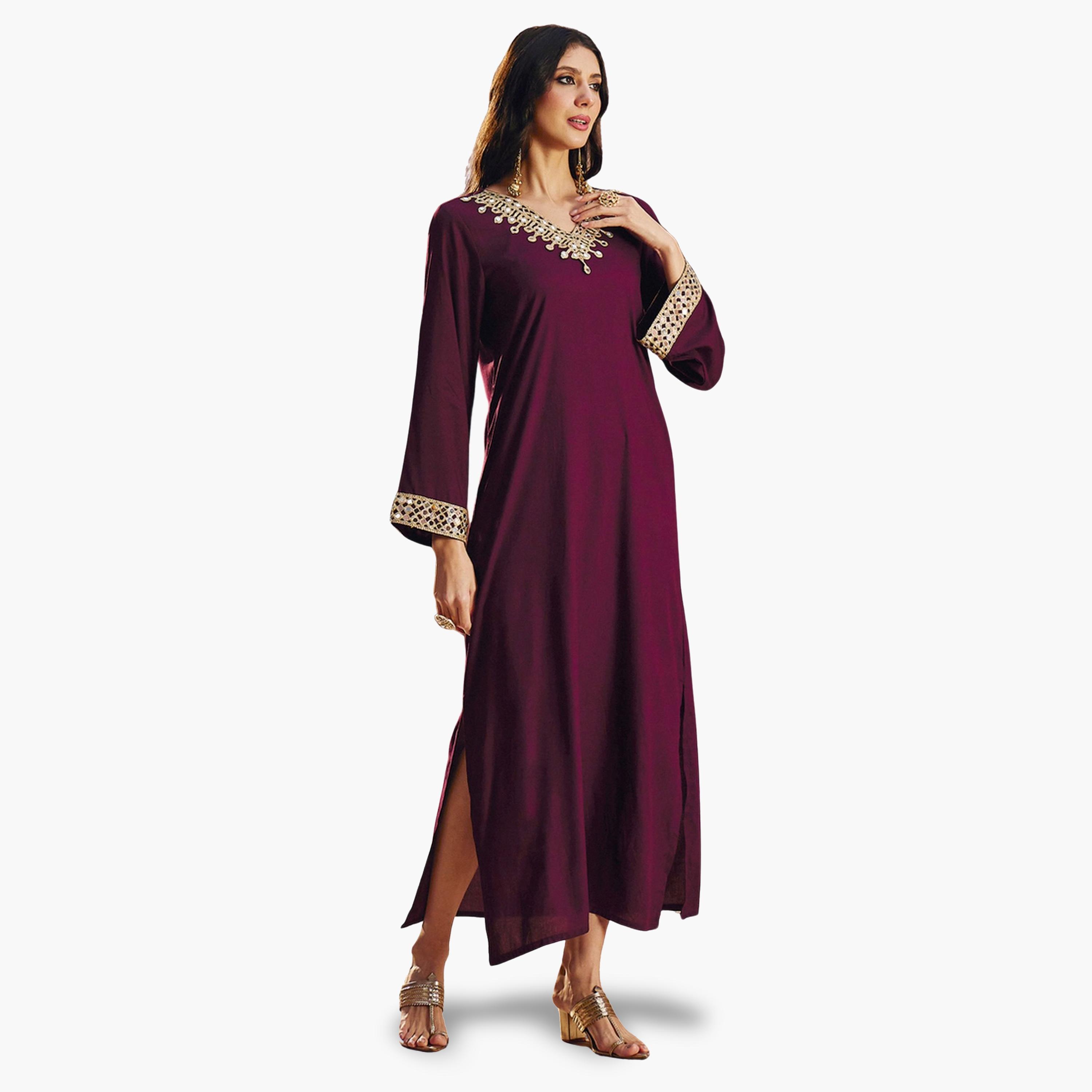 فستان عباية بتفاصيل مرايا-women-arabicclothing-abayas-image-3