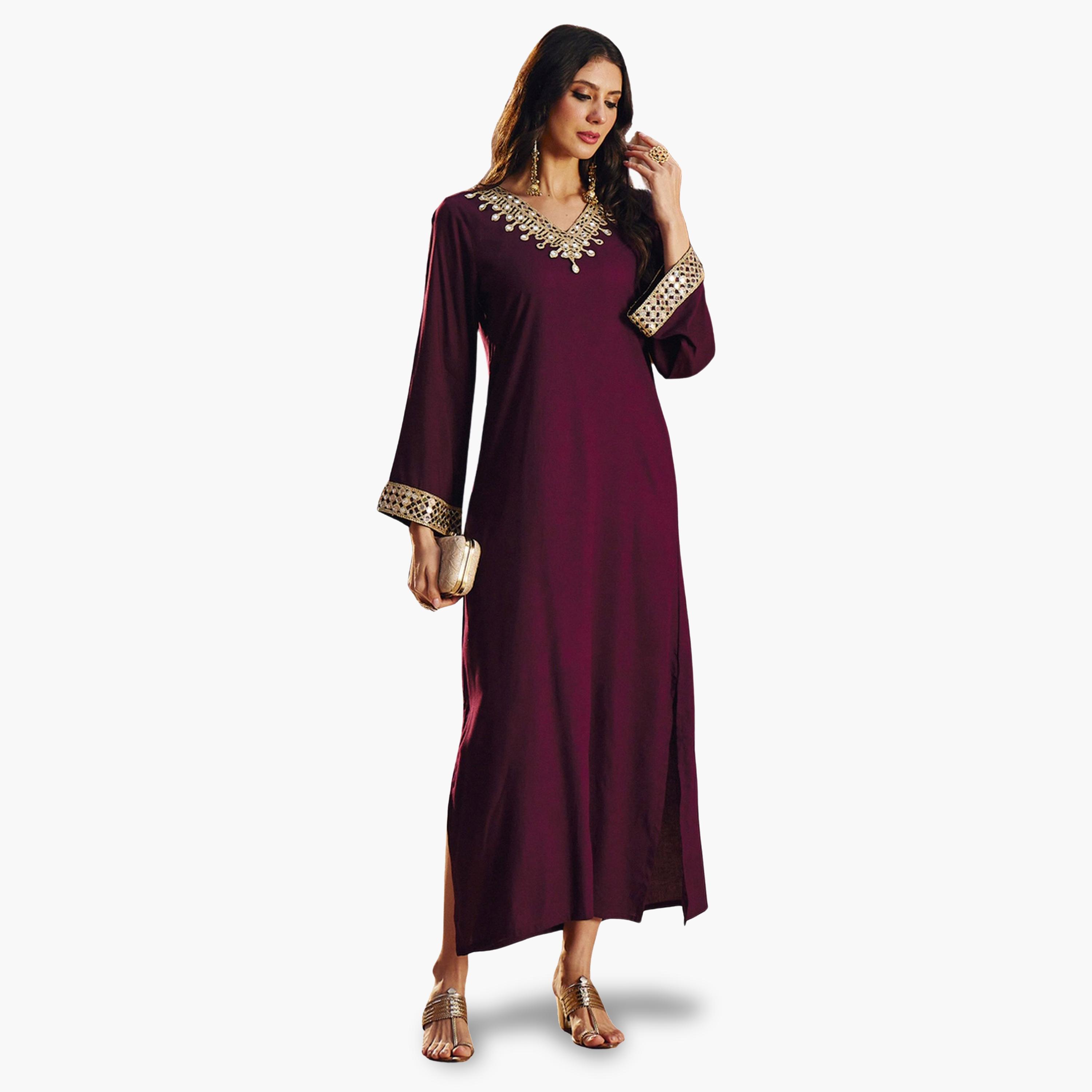فستان عباية بتفاصيل مرايا-women-arabicclothing-abayas-image-4