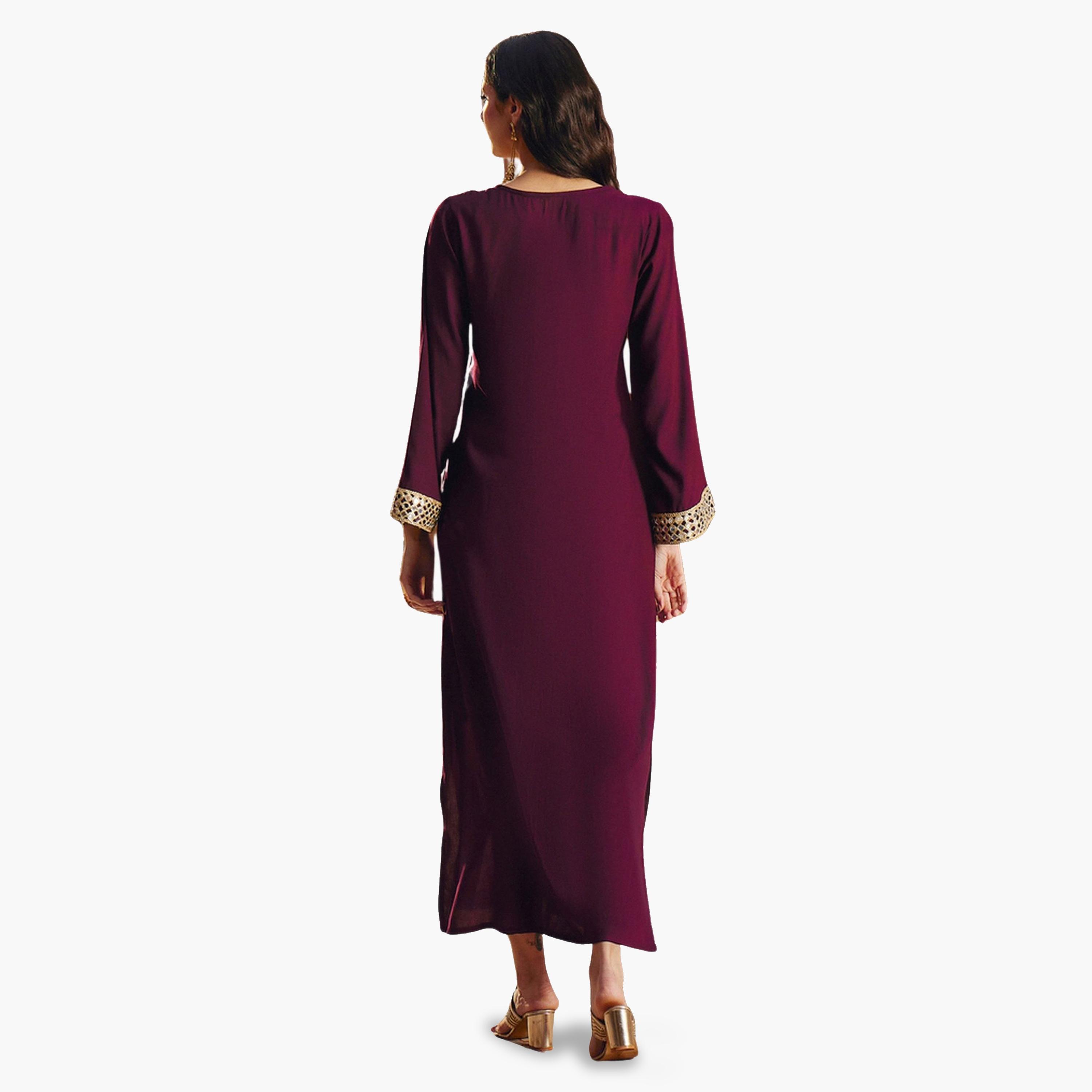 فستان عباية بتفاصيل مرايا-women-arabicclothing-abayas-image-5