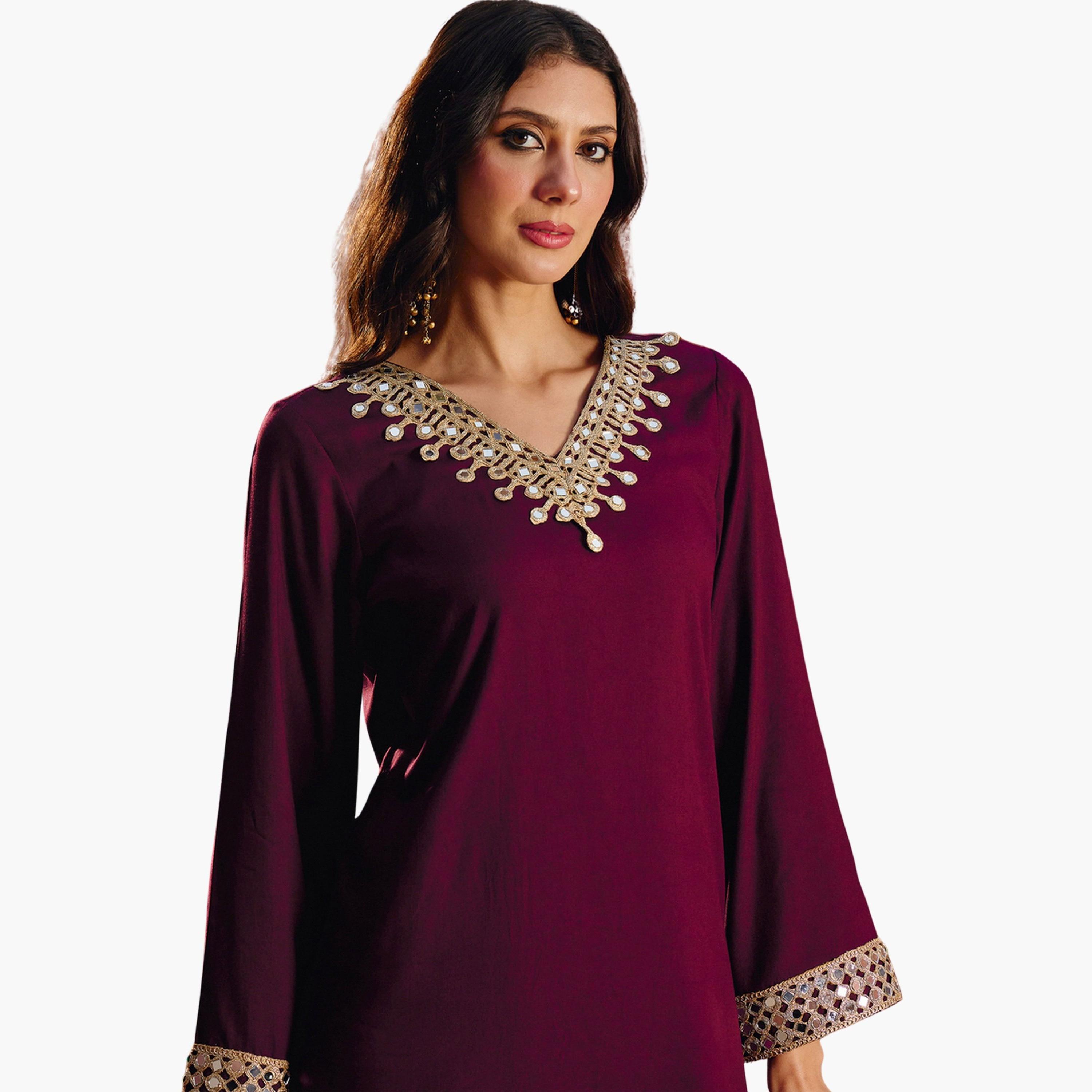 فستان عباية بتفاصيل مرايا-women-arabicclothing-abayas-image-6