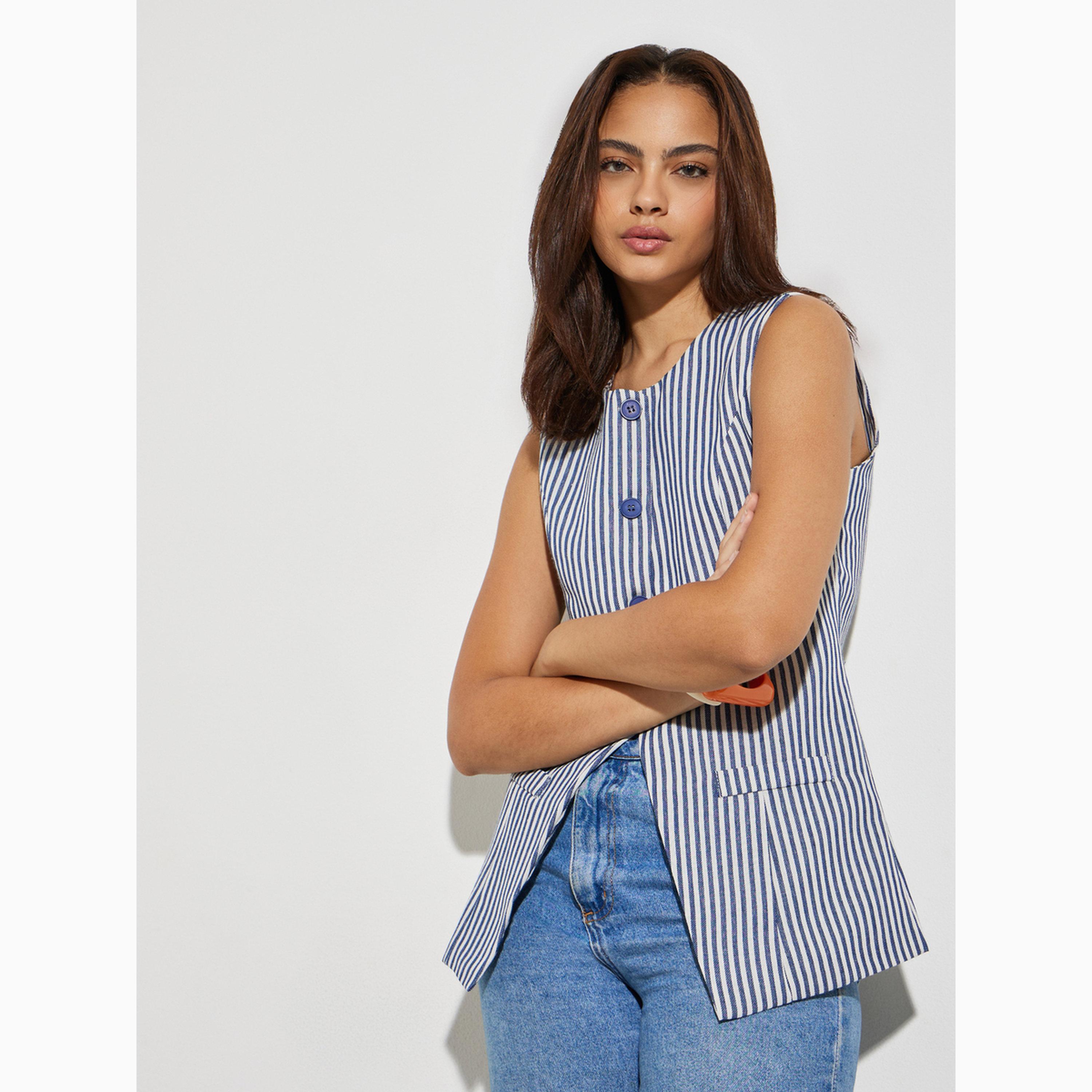 صدرية بلا أكمام مخططة أزرق-women-clothing-shirtsandblouses-blouses-image-3