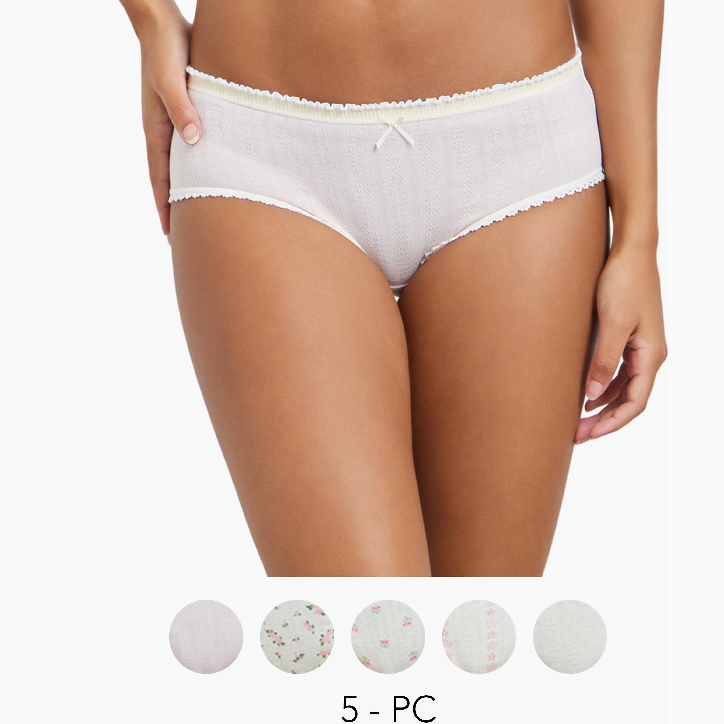 Styli Pack of 5 - Printed Cotton Elastane Short Briefs-women-clothing-lingerie-panties-image-1