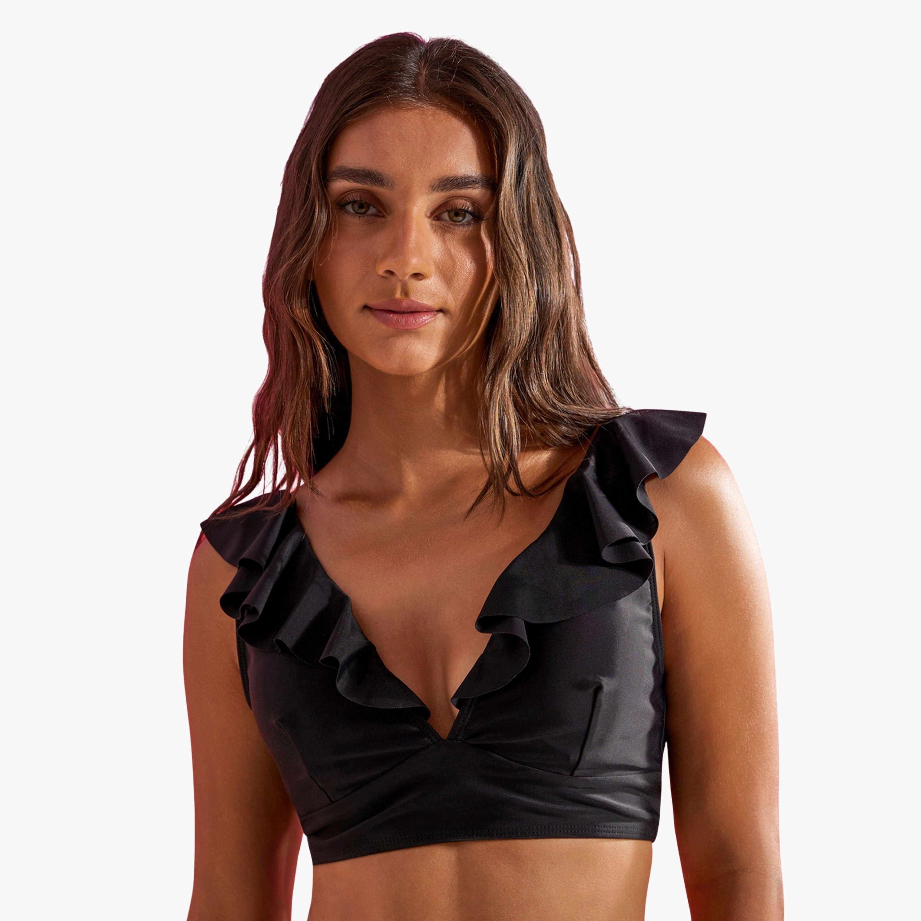 طقم سباحة من بلوزة قصيرة بياقة عميقة وسروال خصر عالي-women-clothing-swimandbeach-swim-bikinis-image-2