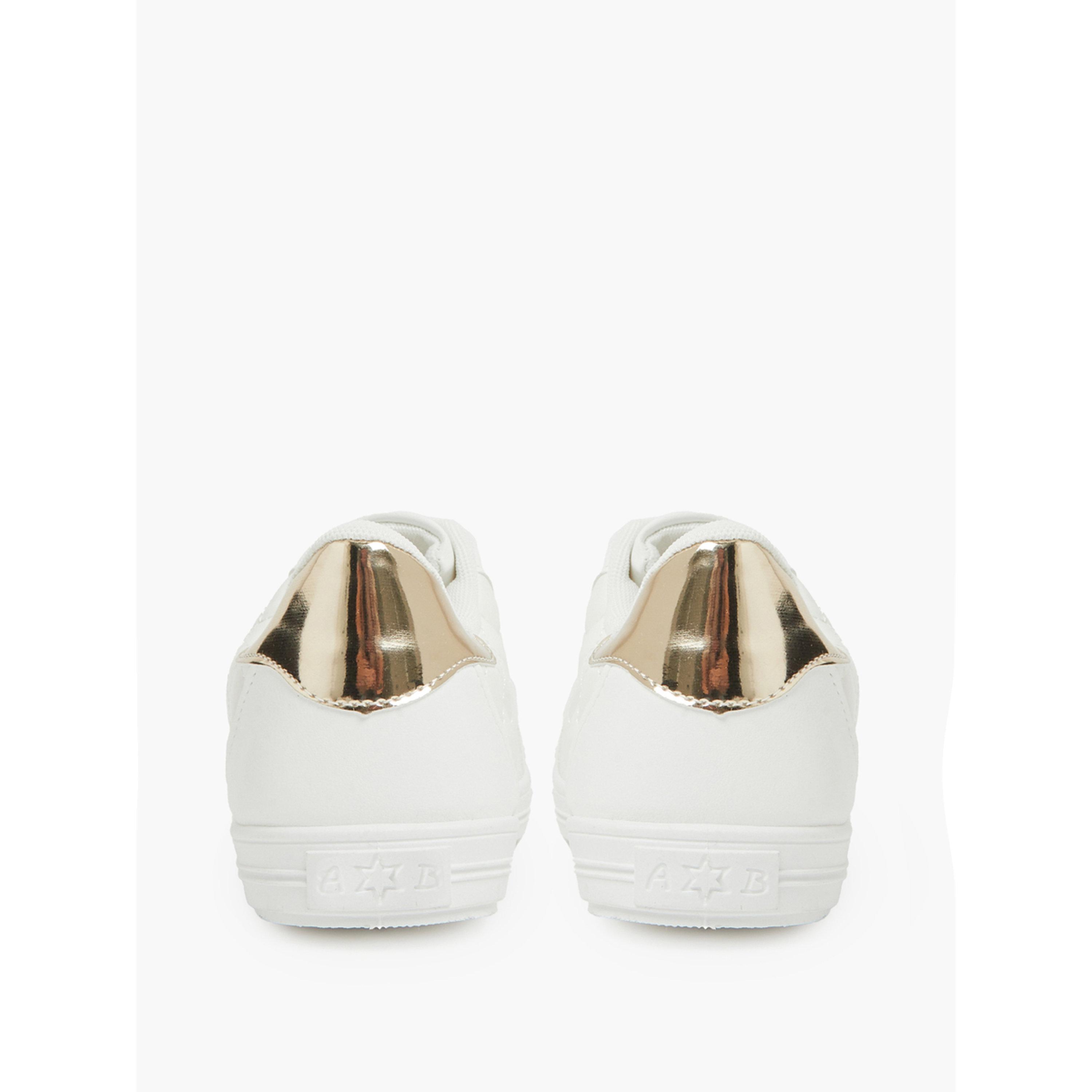 Take Two White Quilted PU Lace-Up Sneakers-women-shoes-sneakers-image-5