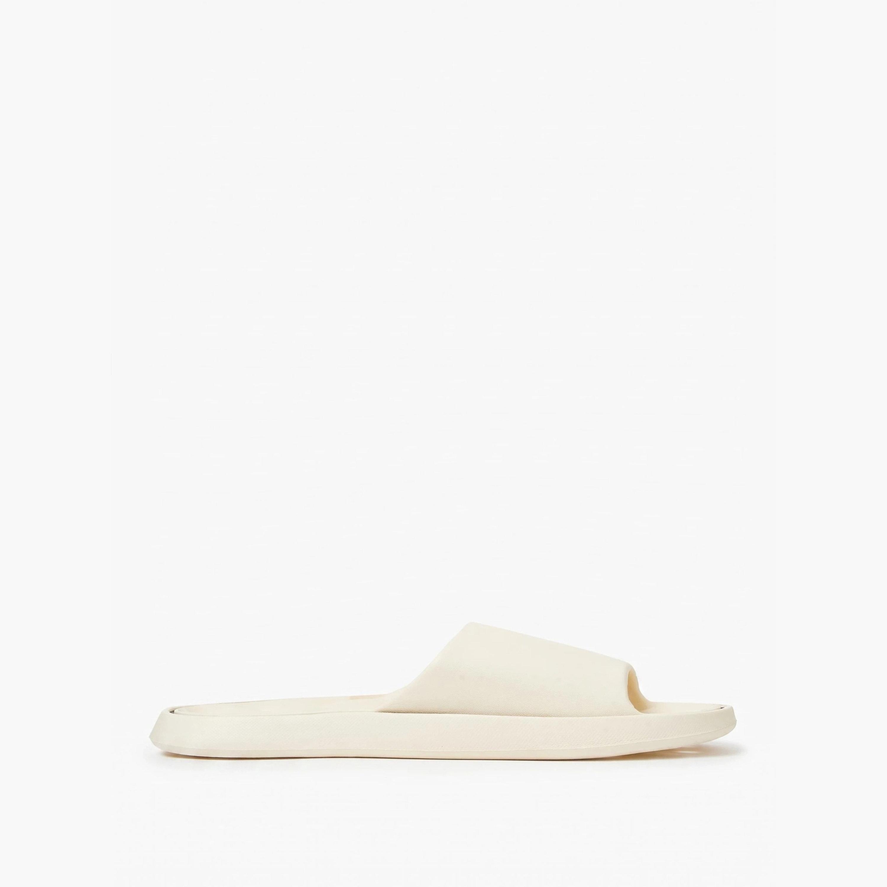 صندل سلايد بحواف متباينة باللون الأبيض-women-shoes-flats-slides-image-2