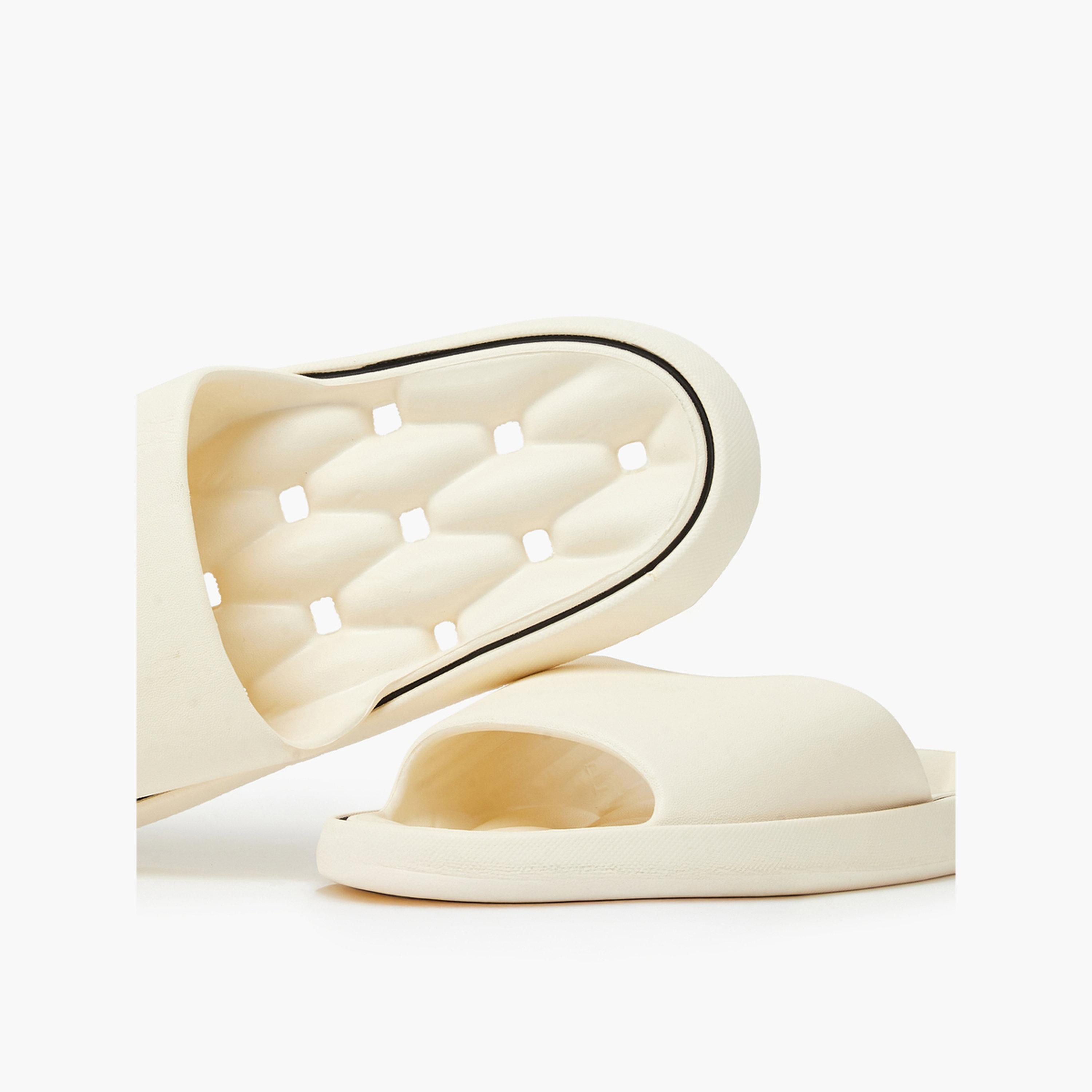 صندل سلايد بحواف متباينة باللون الأبيض-women-shoes-flats-slides-image-4