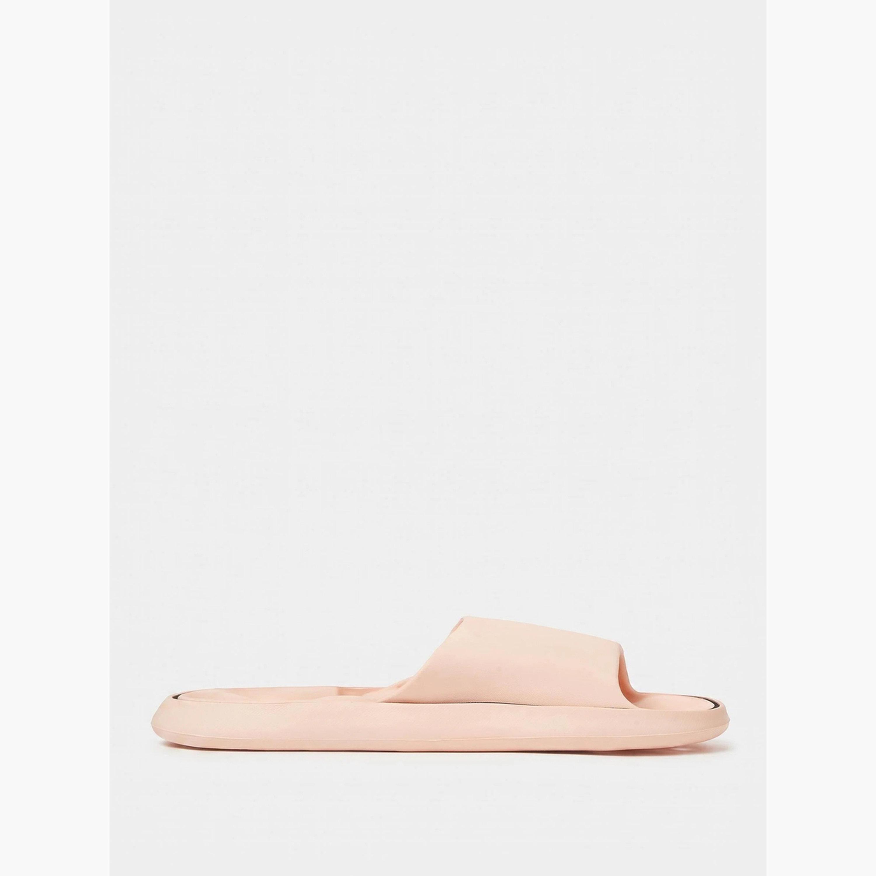 صندل سلايد بحواف متباينة باللون الوردي-women-shoes-flats-slides-image-2