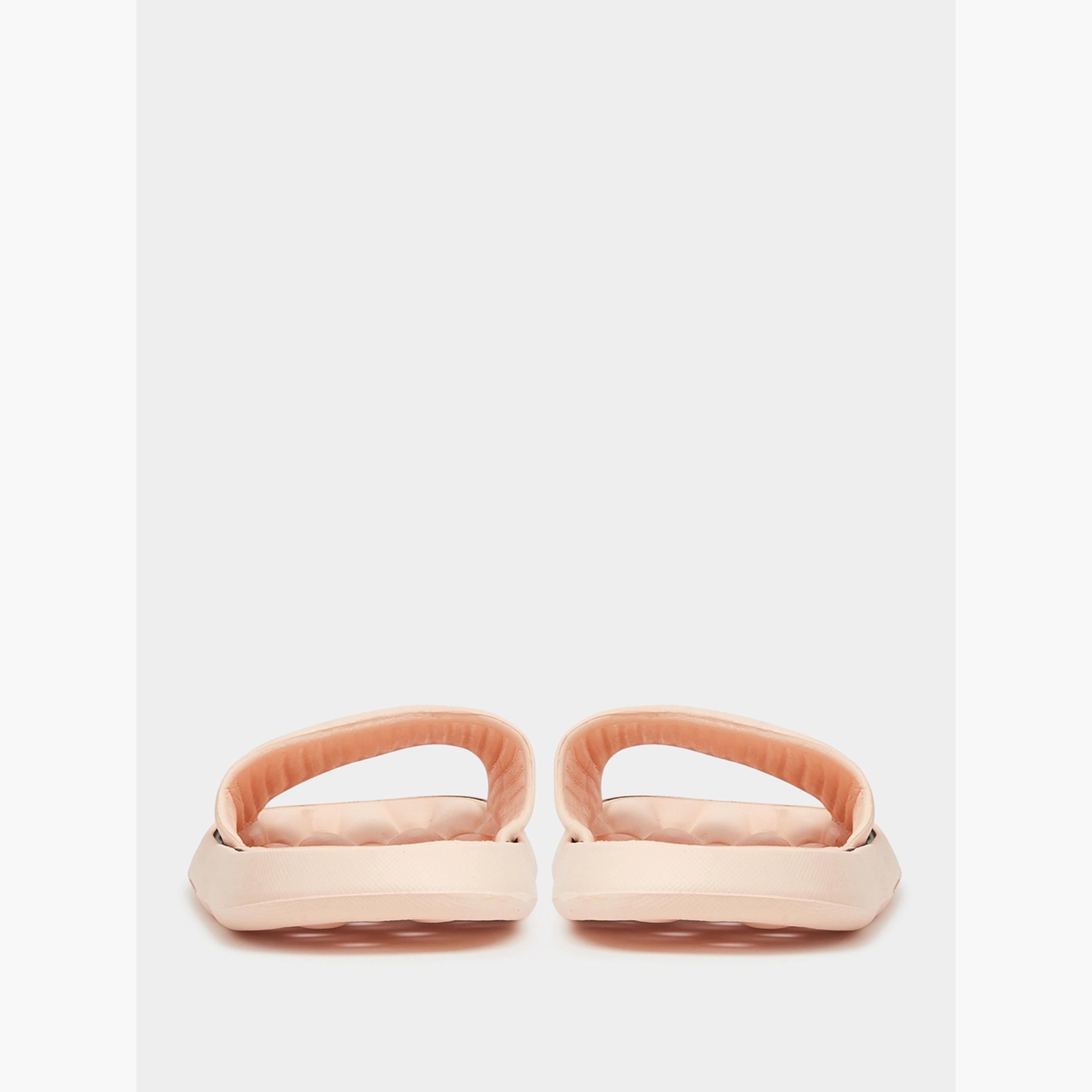 صندل سلايد بحواف متباينة باللون الوردي-women-shoes-flats-slides-image-5