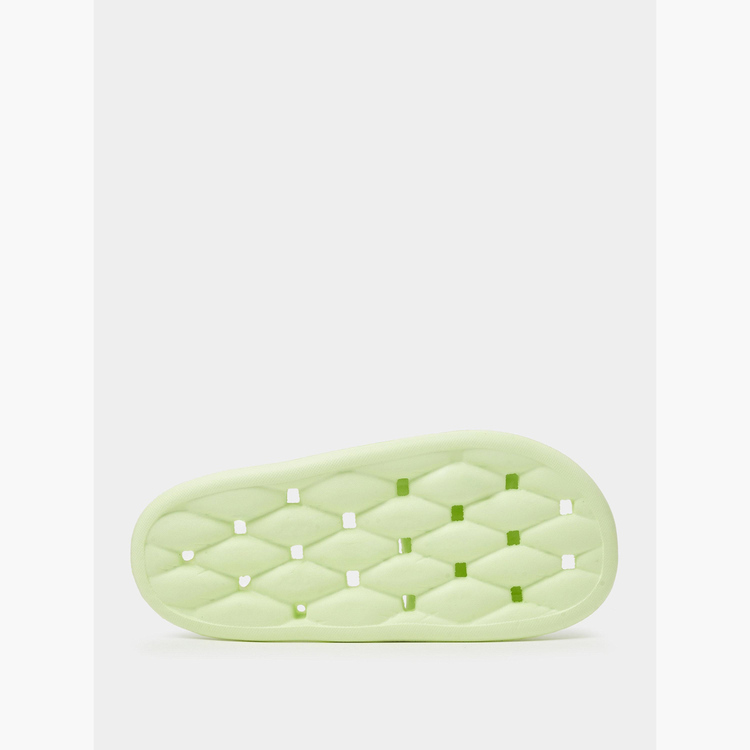 صندل سلايد بحواف متباينة باللون الأخضر-women-shoes-flats-slides-image-6