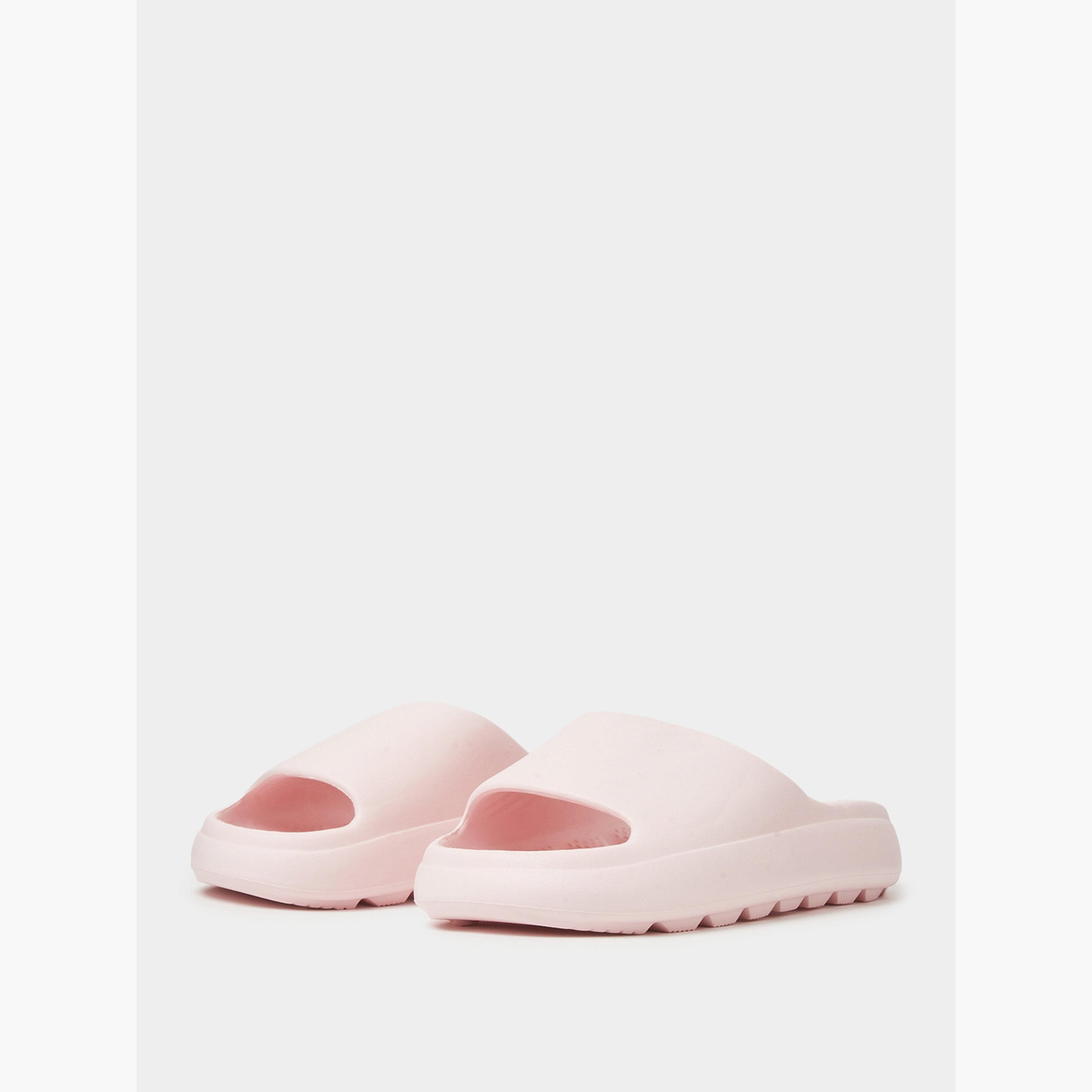 Take Two Pink Solid Comfort Slides-women-shoes-flats-slides-image-1