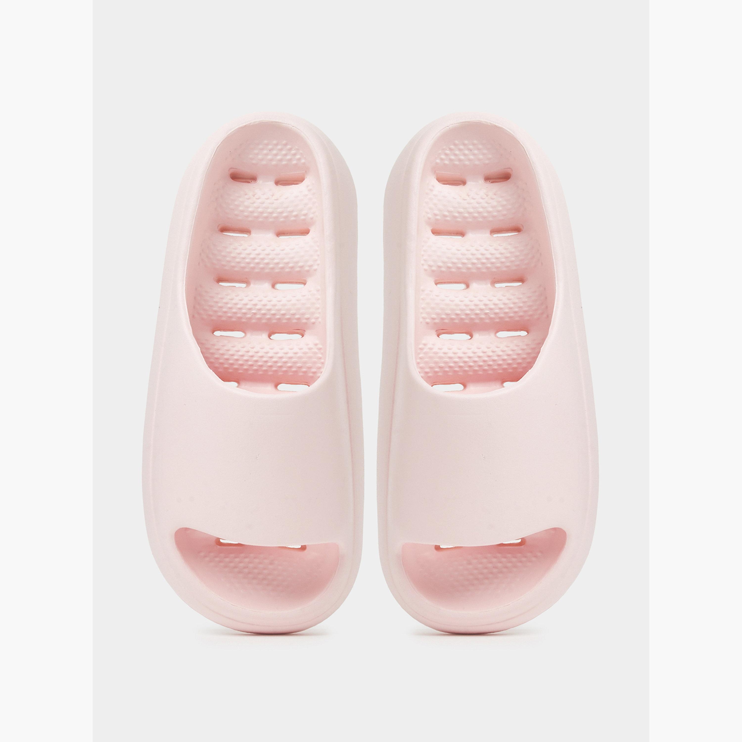 Take Two Pink Solid Comfort Slides-women-shoes-flats-slides-image-3
