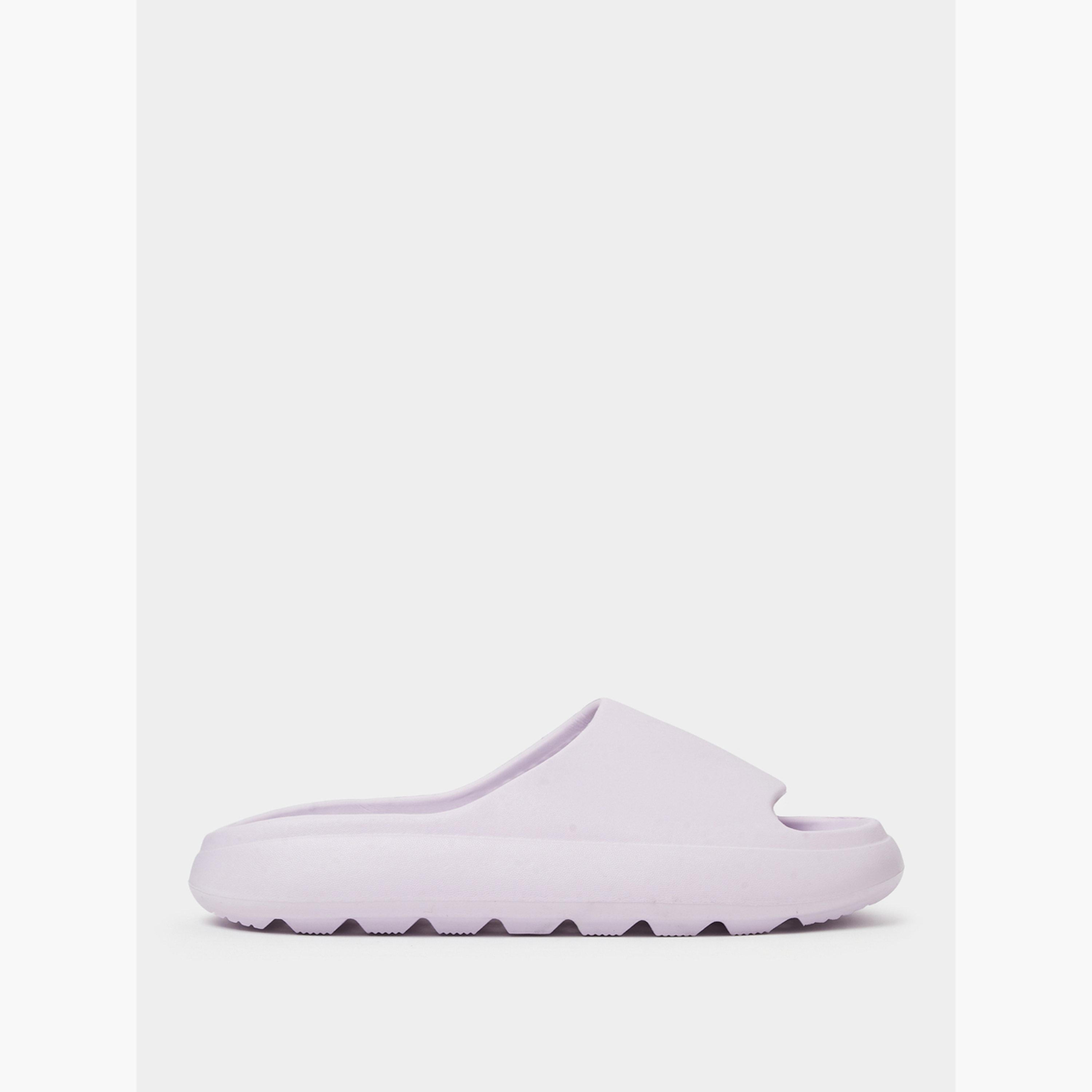 صندل سلايد مريح سادة باللون البنفسجي-women-shoes-flats-slides-image-2