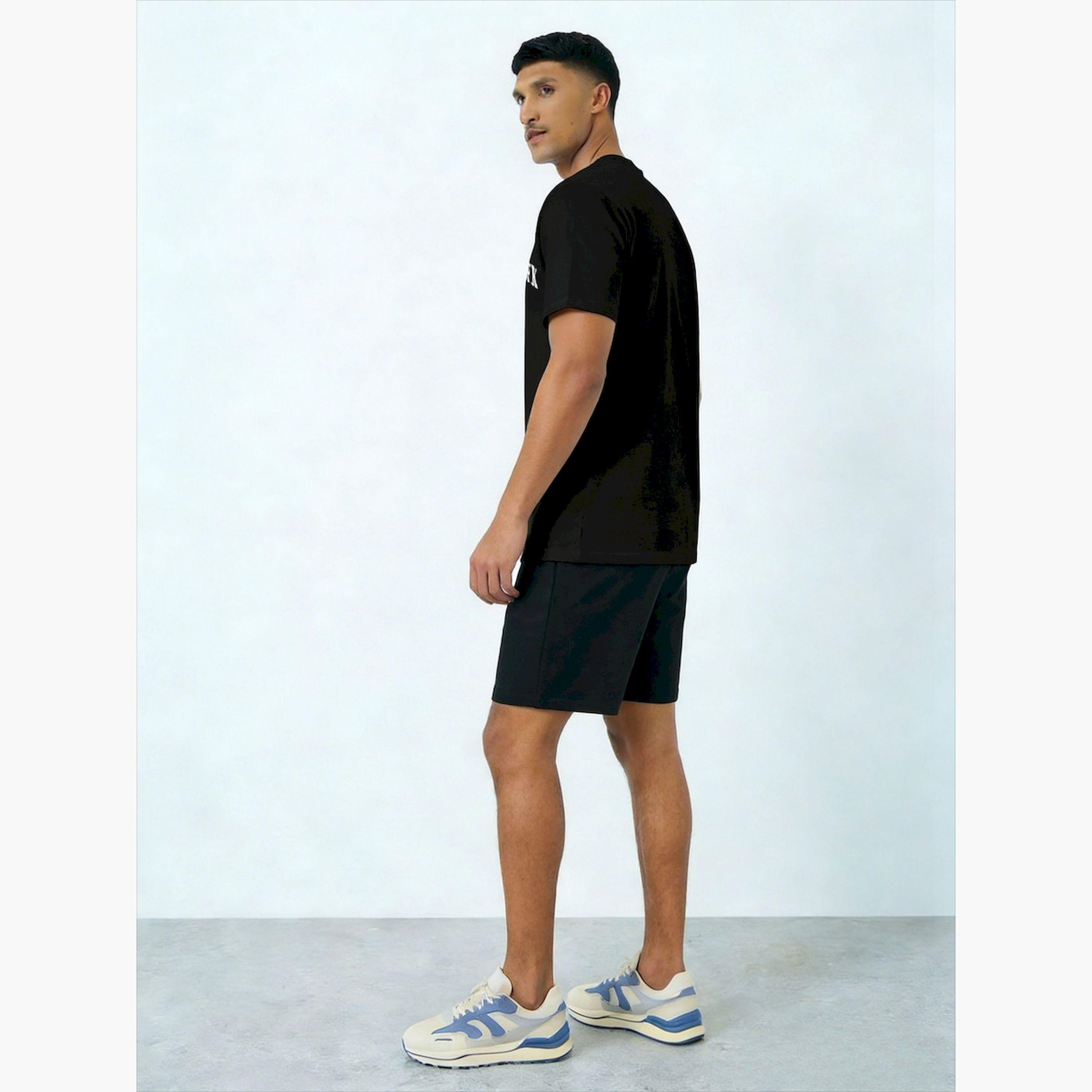 Take Two Men Black Graphic Print Short Sleeve T-Shirt and Shorts Co-Ords-men-clothing-coordsets-image-3