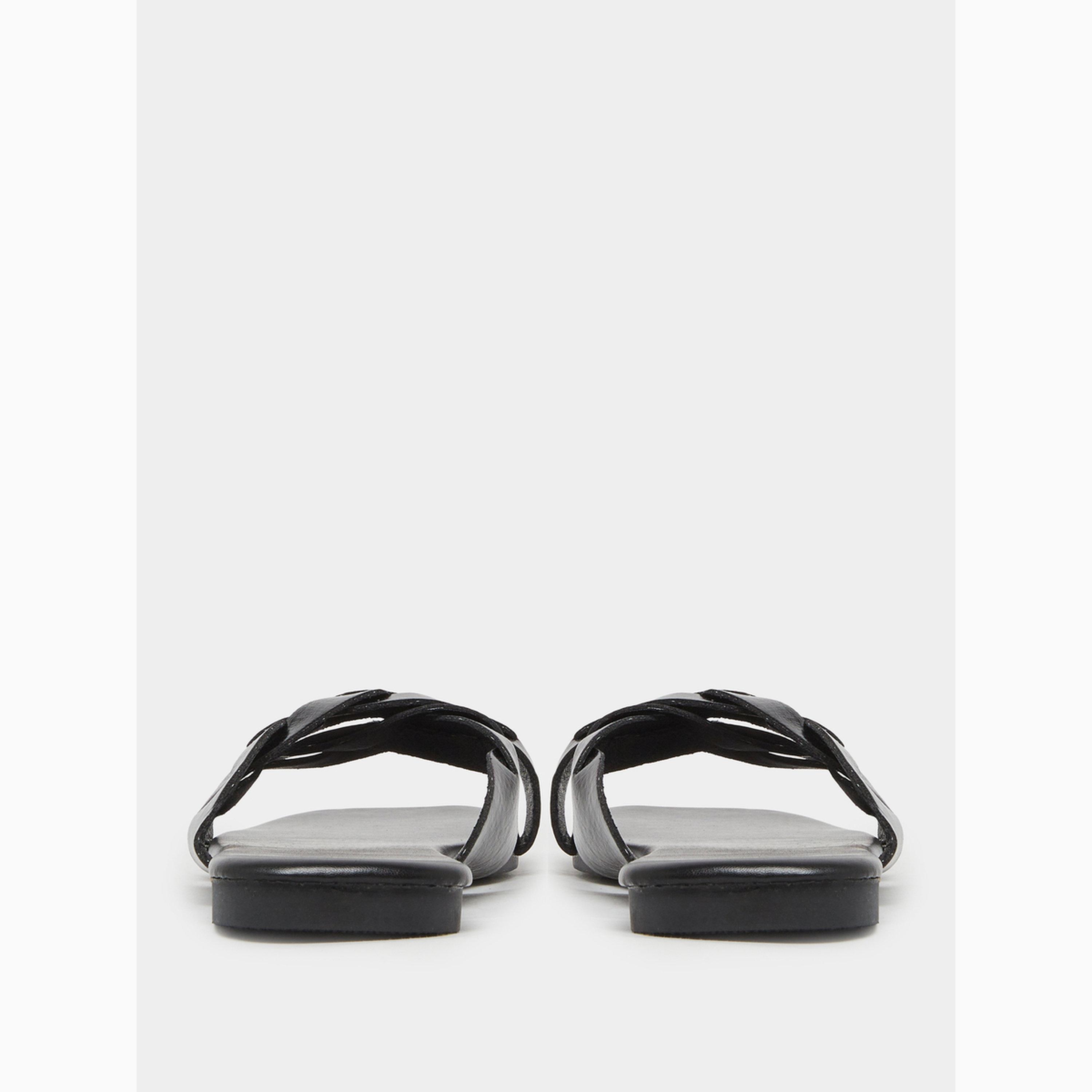 صندل فلات بسيور متقاطعة وجدائل-women-shoes-sandals-flats-image-4
