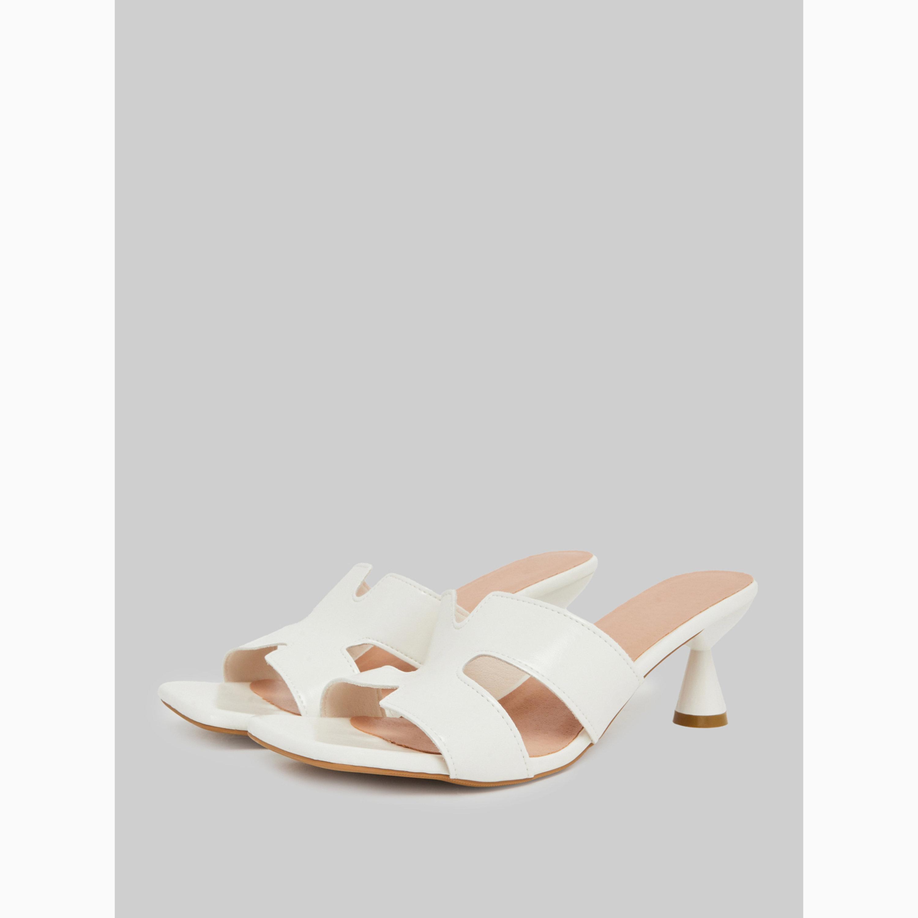 Take Two White Slip-On Kitten Heel Sandals-women-shoes-sandals-heeled-image-1