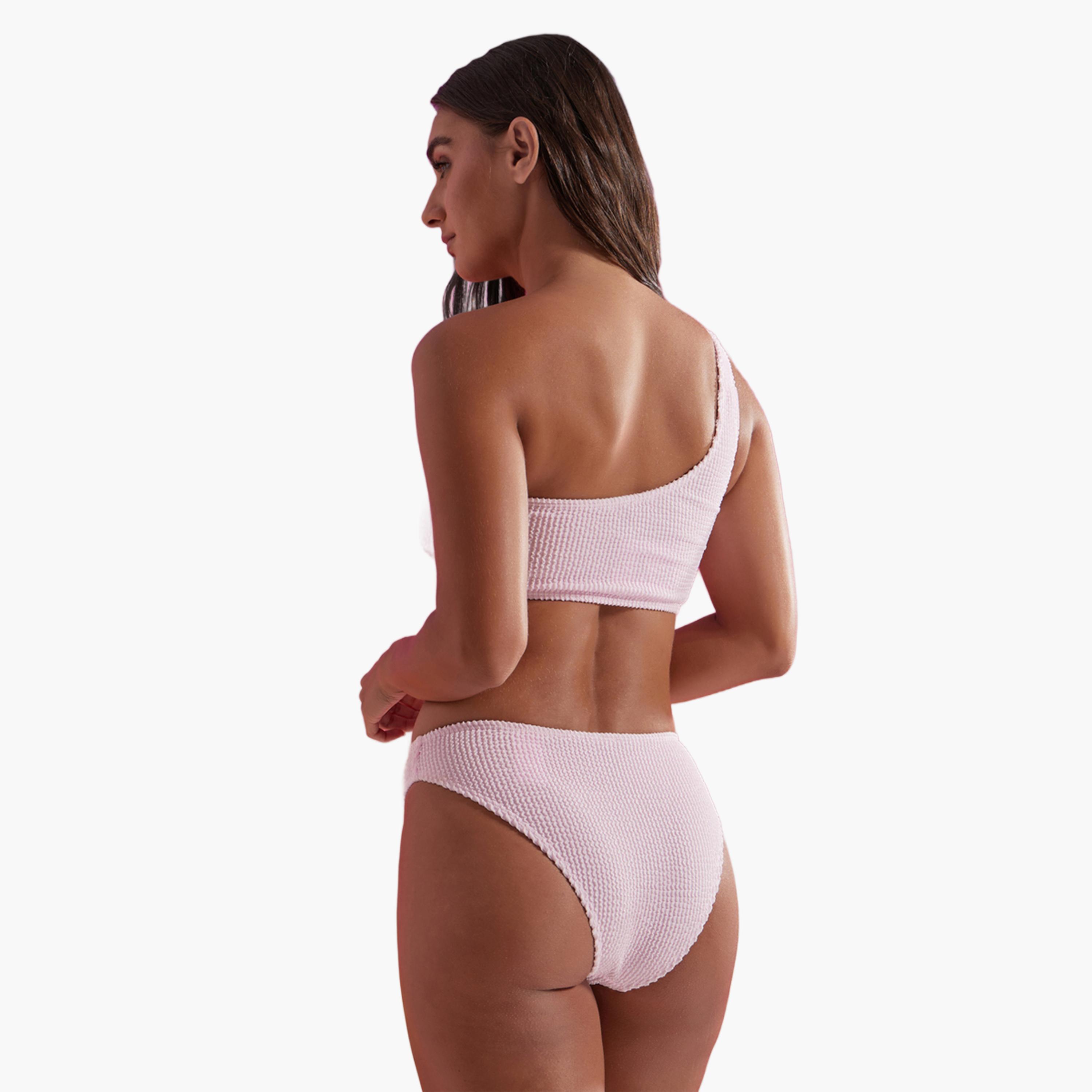 Styli Light Pink One Shoulder Textured Top and Bikini Set-women-clothing-swimandbeach-swim-bikinis-image-3