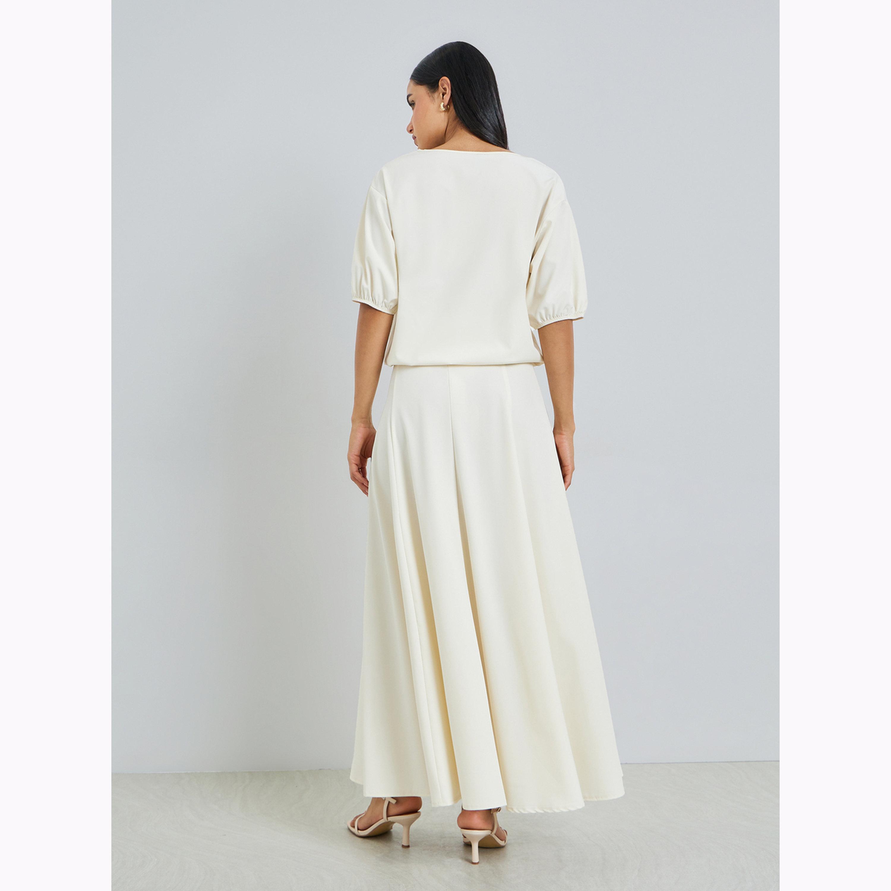 Styli Cream Floral Embroidered Top and Maxi Skirt Set Co-ords-women-clothing-coordsets-image-3