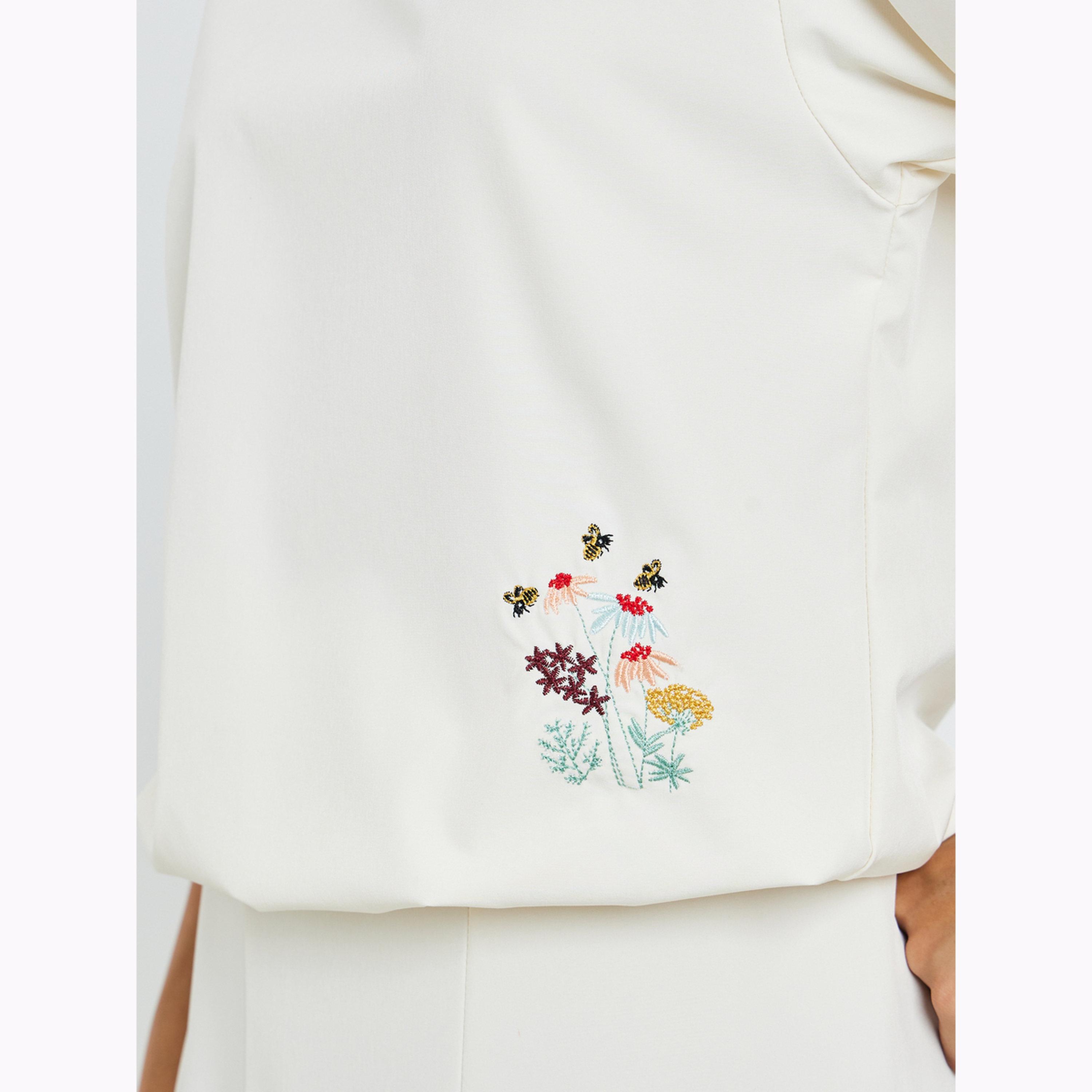 Styli Cream Floral Embroidered Top and Maxi Skirt Set Co-ords-women-clothing-coordsets-image-5