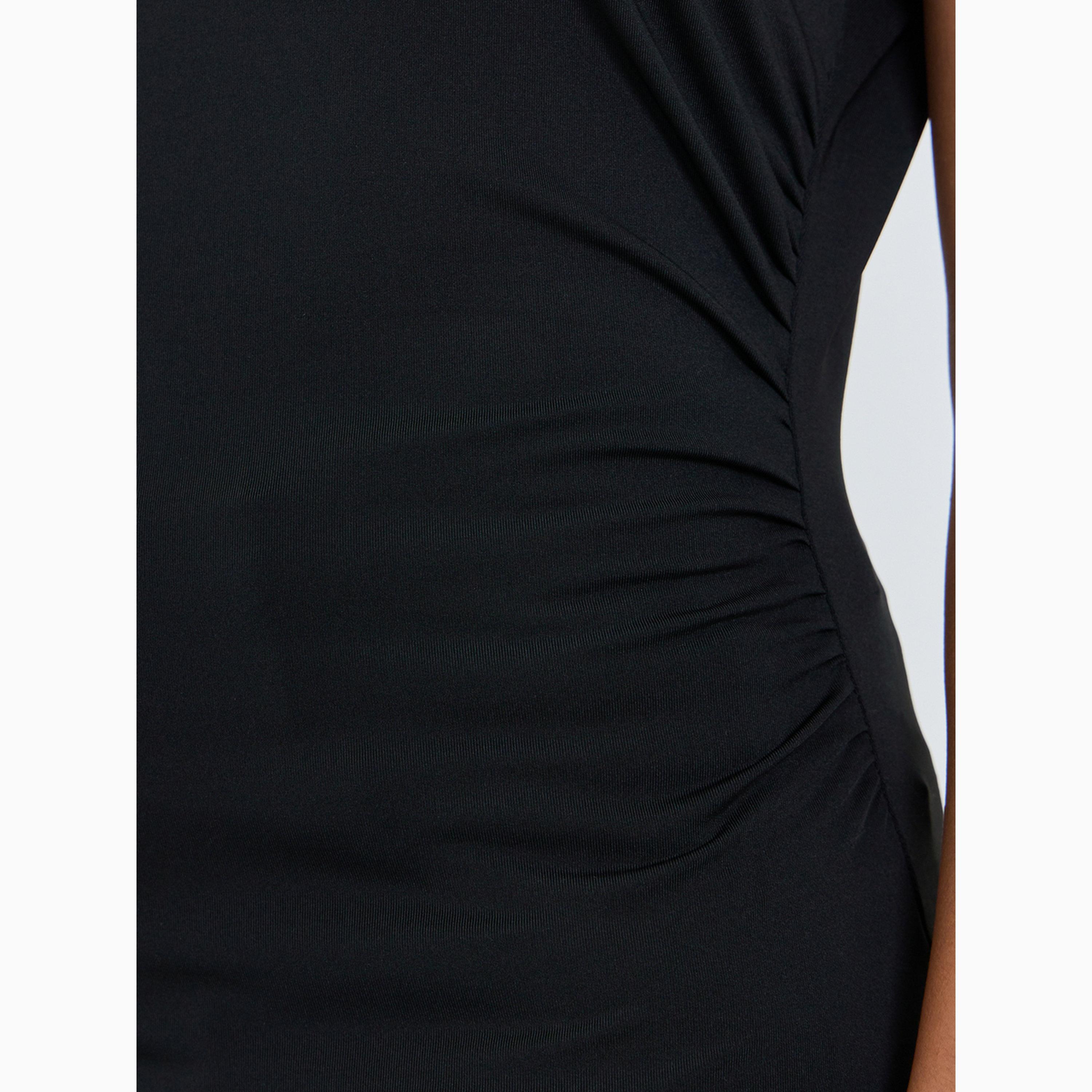 Styli Black Solid Round Neck T-Shirt-women-clothing-tshirts-image-4
