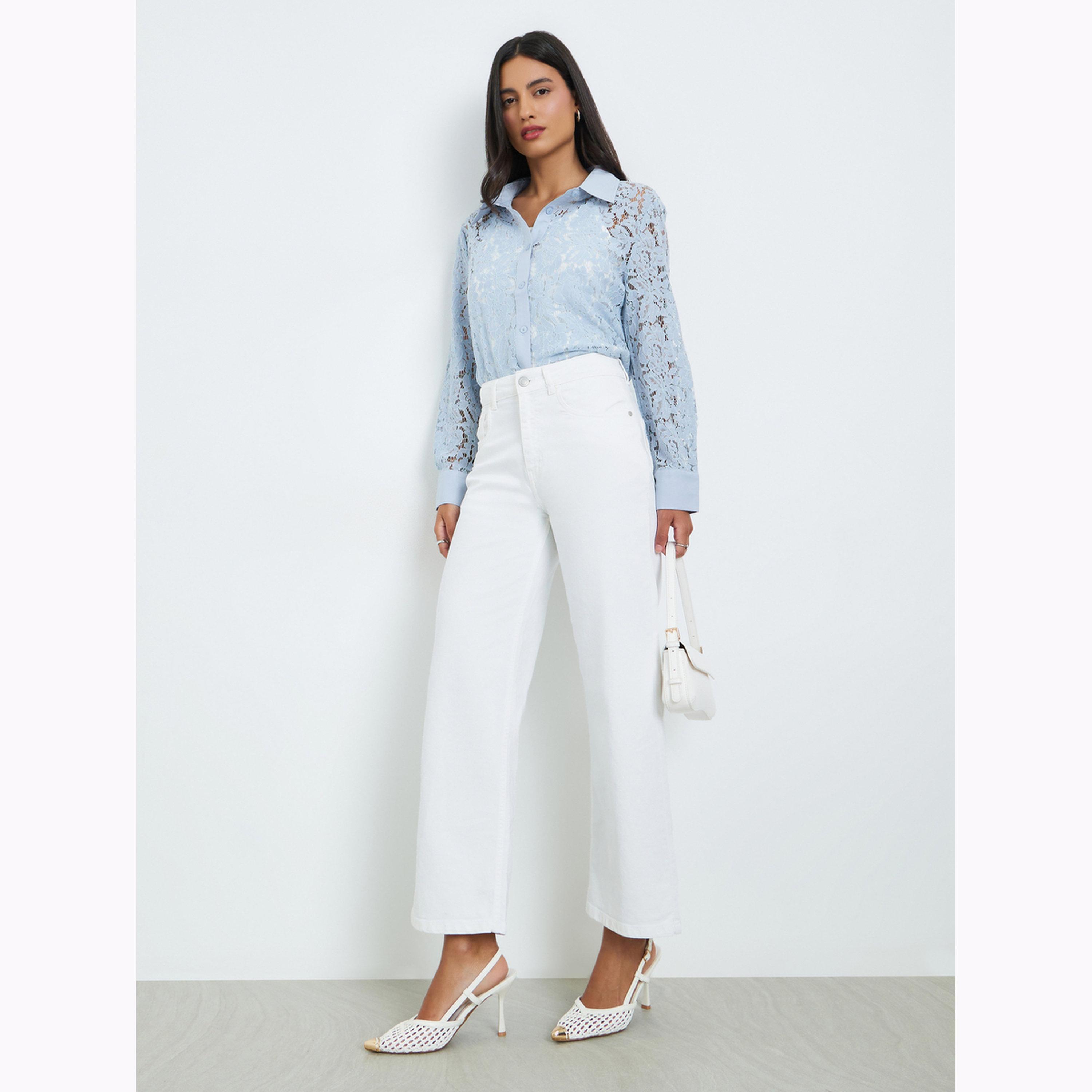 Styli Blue Lace Long Sleeve Shirt-women-clothing-shirtsandblouses-shirts-image-2