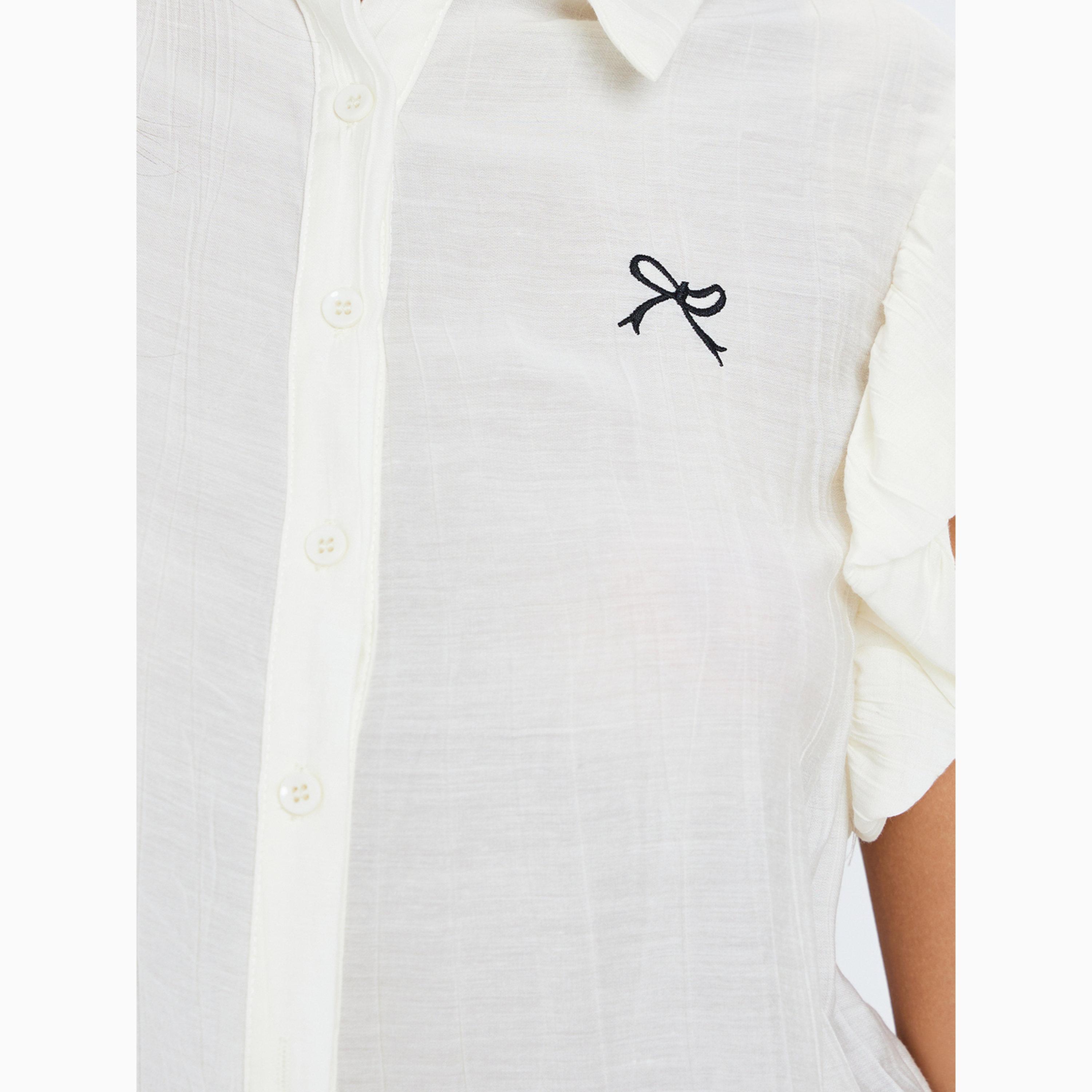 Styli White Ruffle Sleeveless Shirt-women-clothing-shirtsandblouses-shirts-image-4
