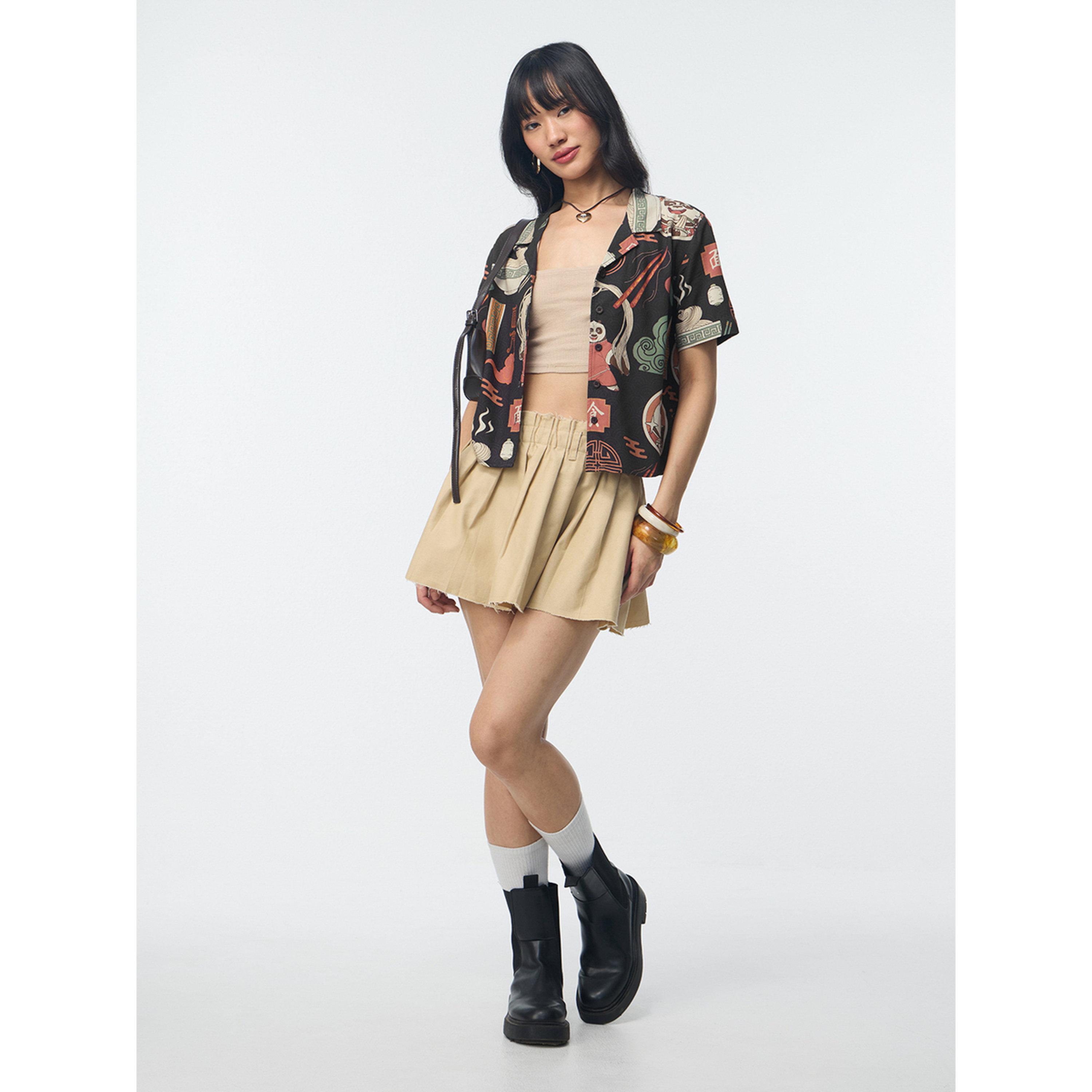 The Souled Store X Styli Black Kung Fu Panda Graphic Rayon Shirt-women-clothing-shirtsandblouses-shirts-image-2
