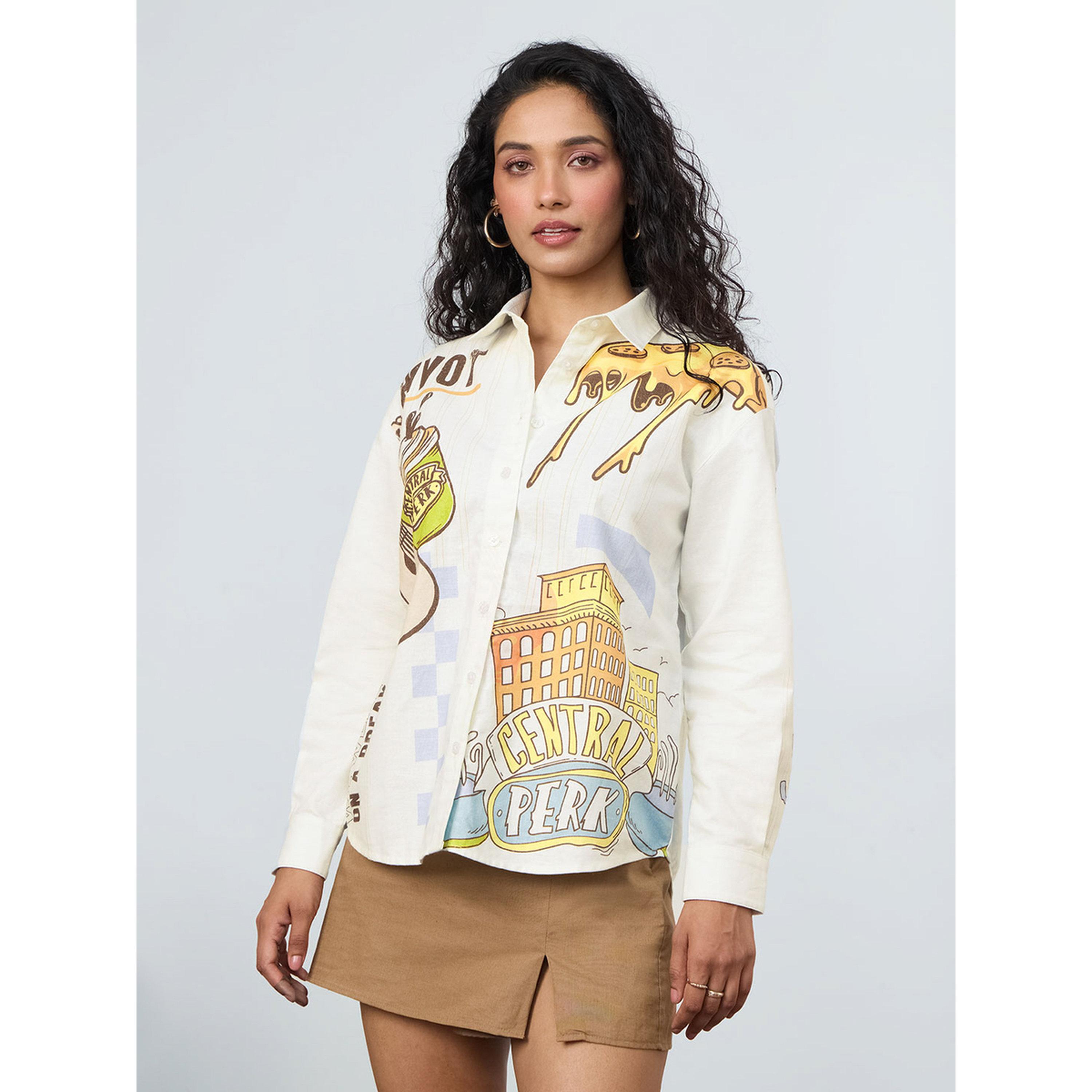 قميص بطبعة جرافيك فريندز-women-clothing-shirtsandblouses-shirts-image-1