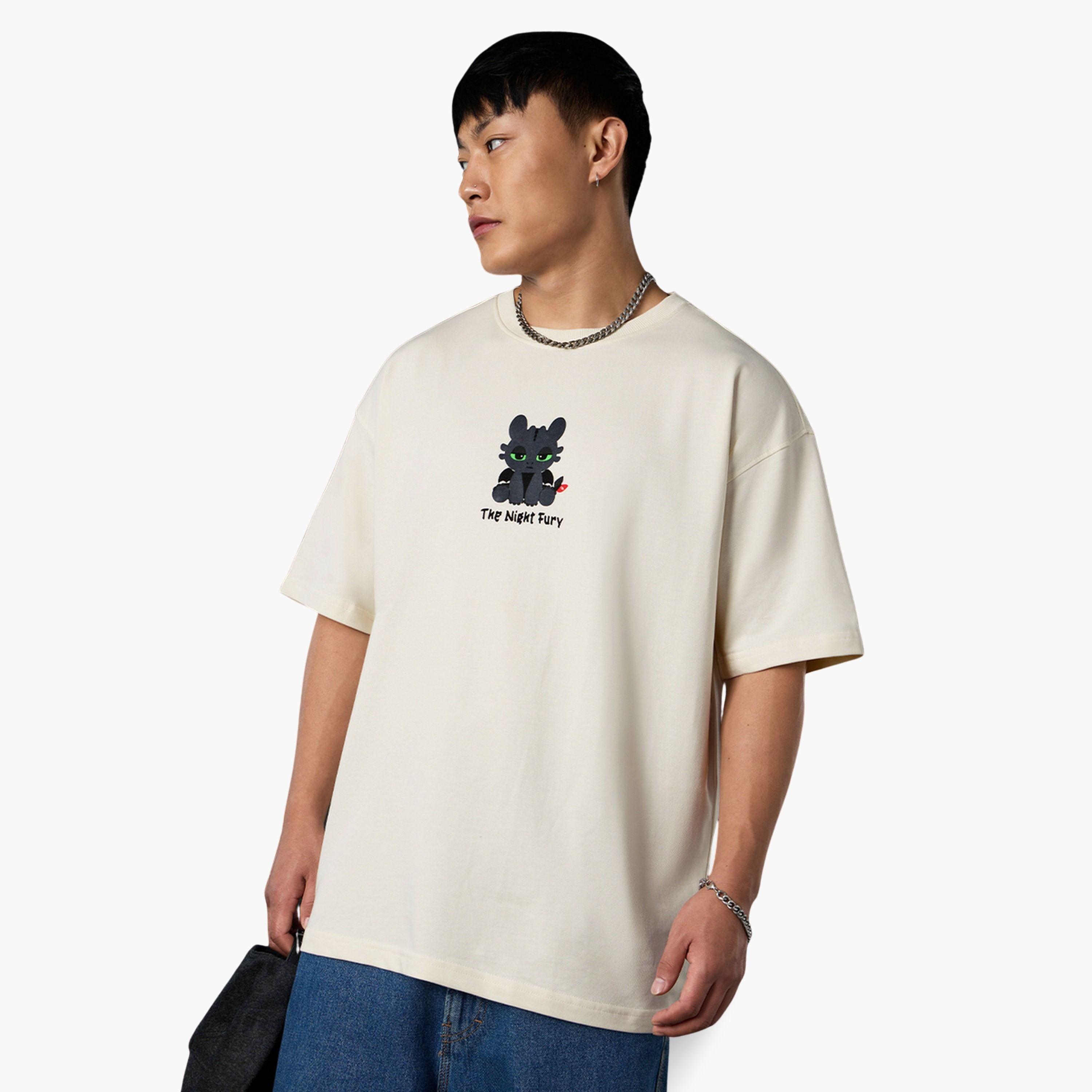 The Souled Store X Styli Off White Night Fury Graphic Oversized T-Shirt-men-clothing-tshirtsandpolos-tshirts-image-1