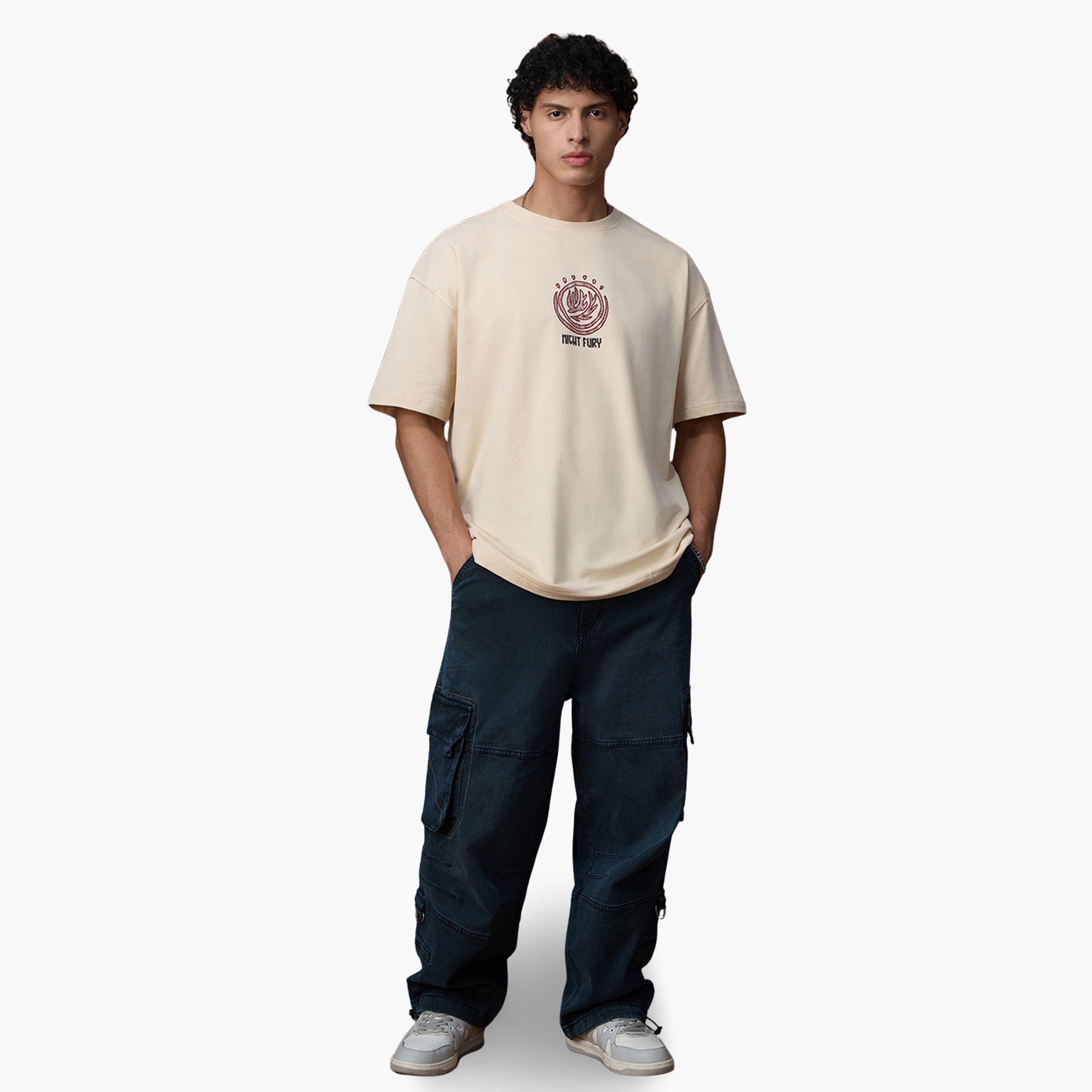 The Souled Store X Styli Cream Night Fury Graphic Oversized T-Shirt-men-clothing-tshirtsandpolos-tshirts-image-2