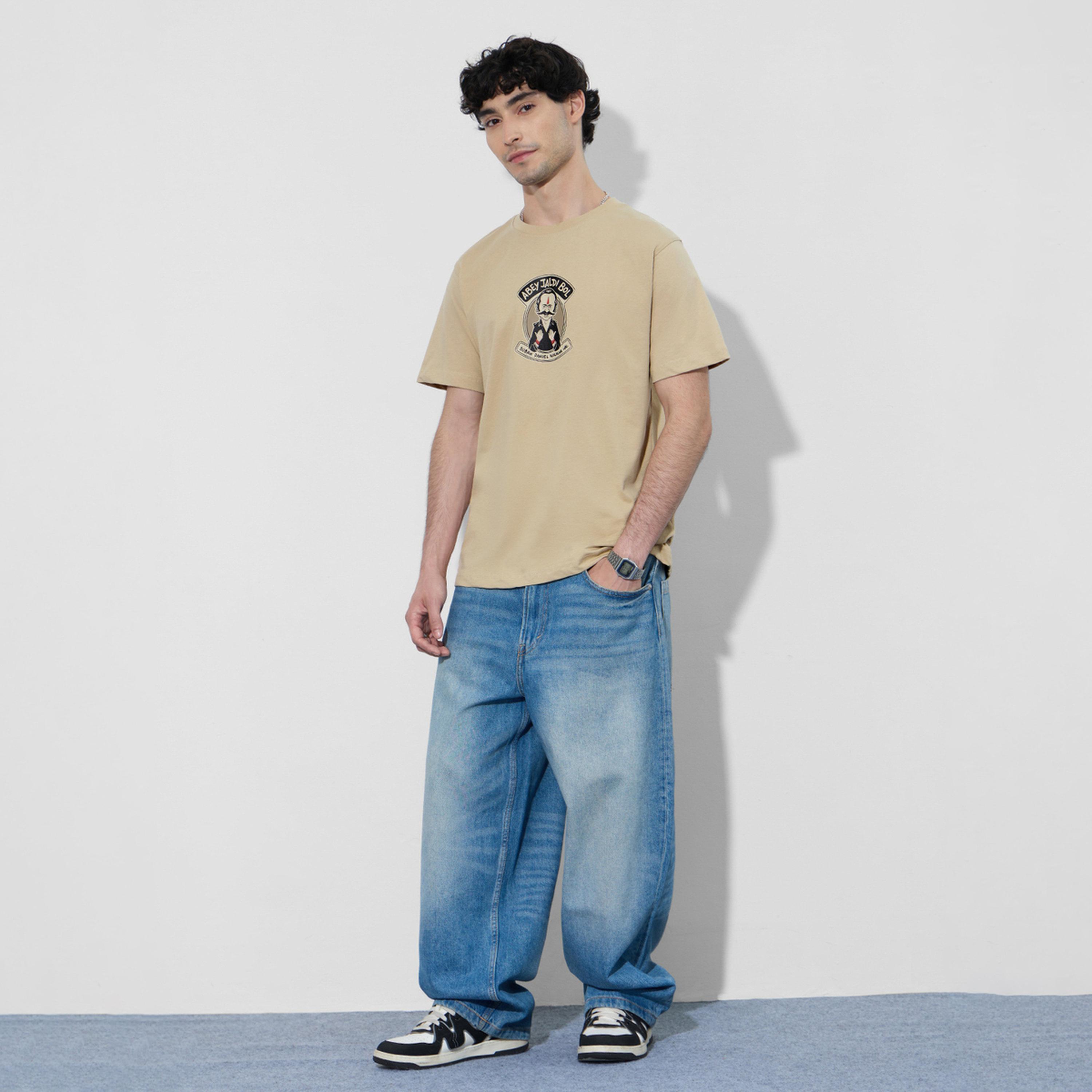 تيشيرت بقصة مريحة بطبعة فاصولي بهاي-men-clothing-tshirtsandpolos-tshirts-image-2
