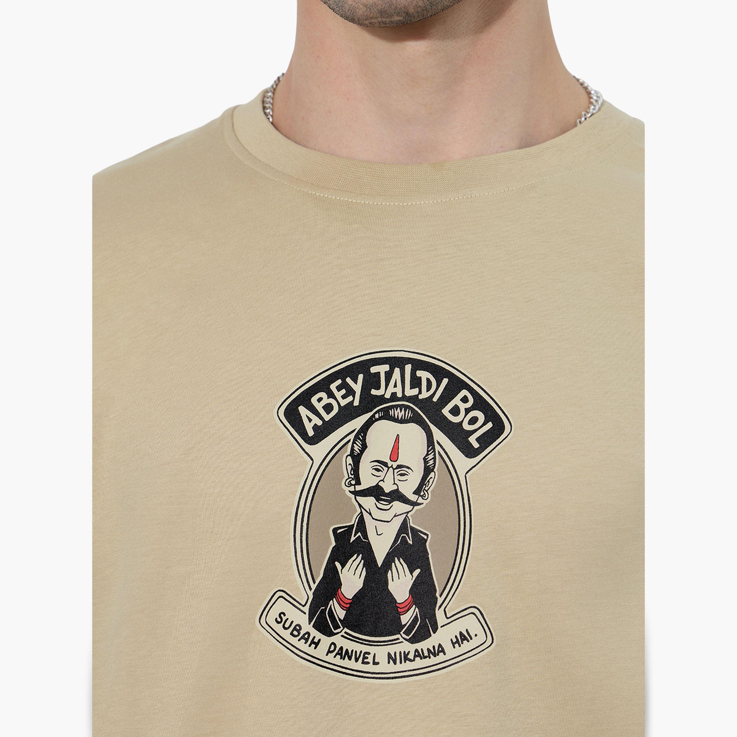 The Souled Store X Styli Beige Vasooli Bhai Relaxed Fit T-Shirt-men-clothing-tshirtsandpolos-tshirts-image-6