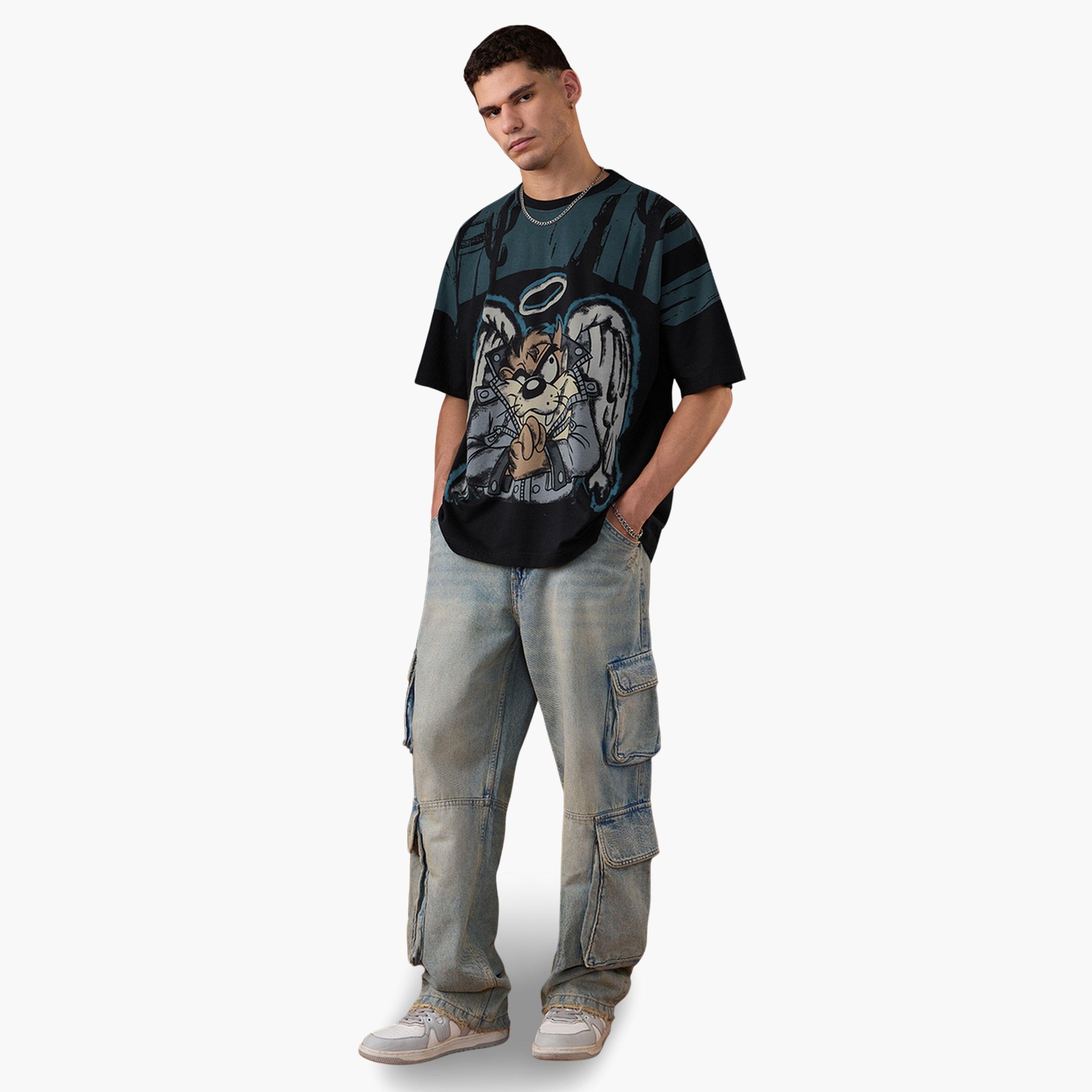 تيشيرت فضفاض بطبعة جرافيك تازمانيا-men-clothing-tshirtsandpolos-tshirts-image-2