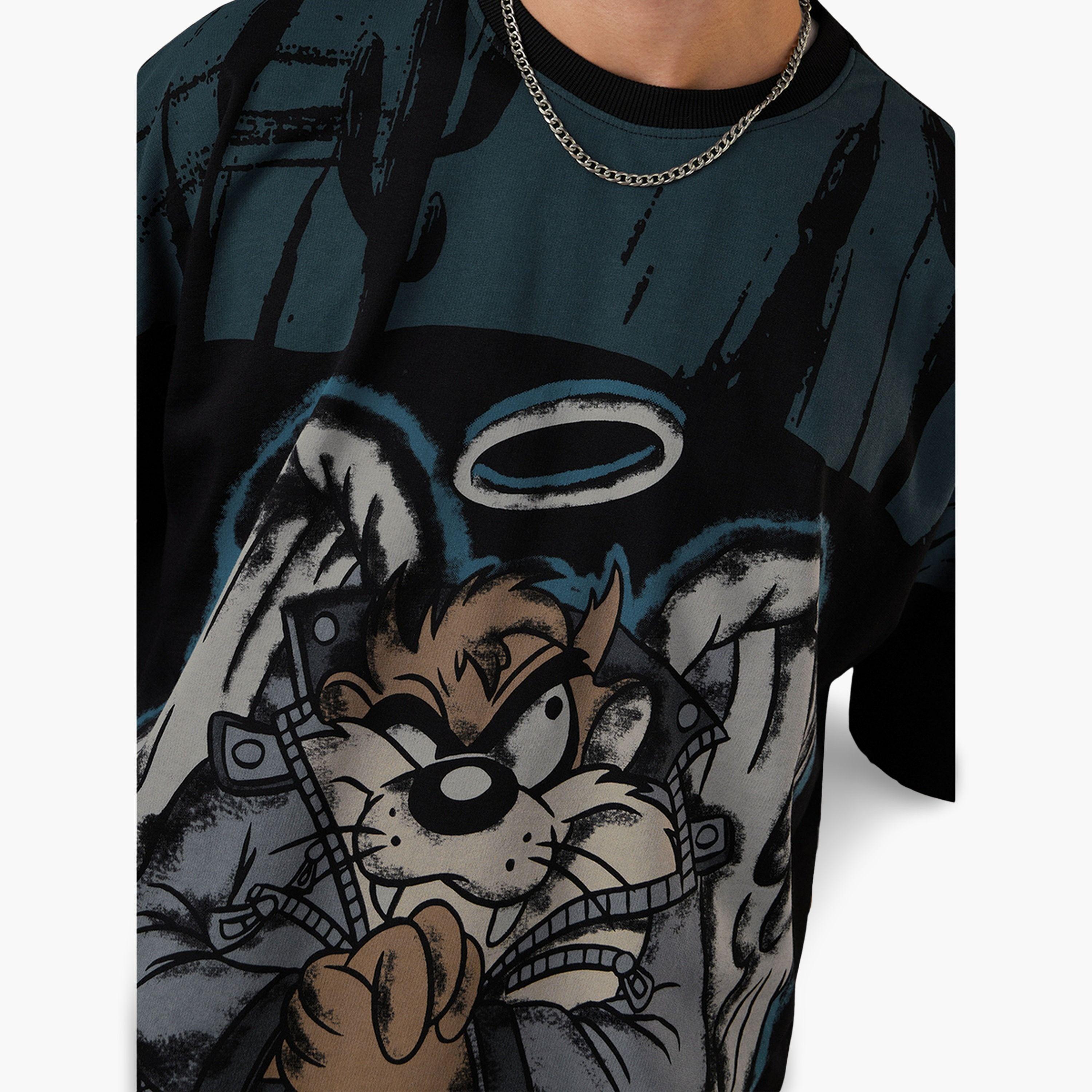 تيشيرت فضفاض بطبعة جرافيك تازمانيا-men-clothing-tshirtsandpolos-tshirts-image-5