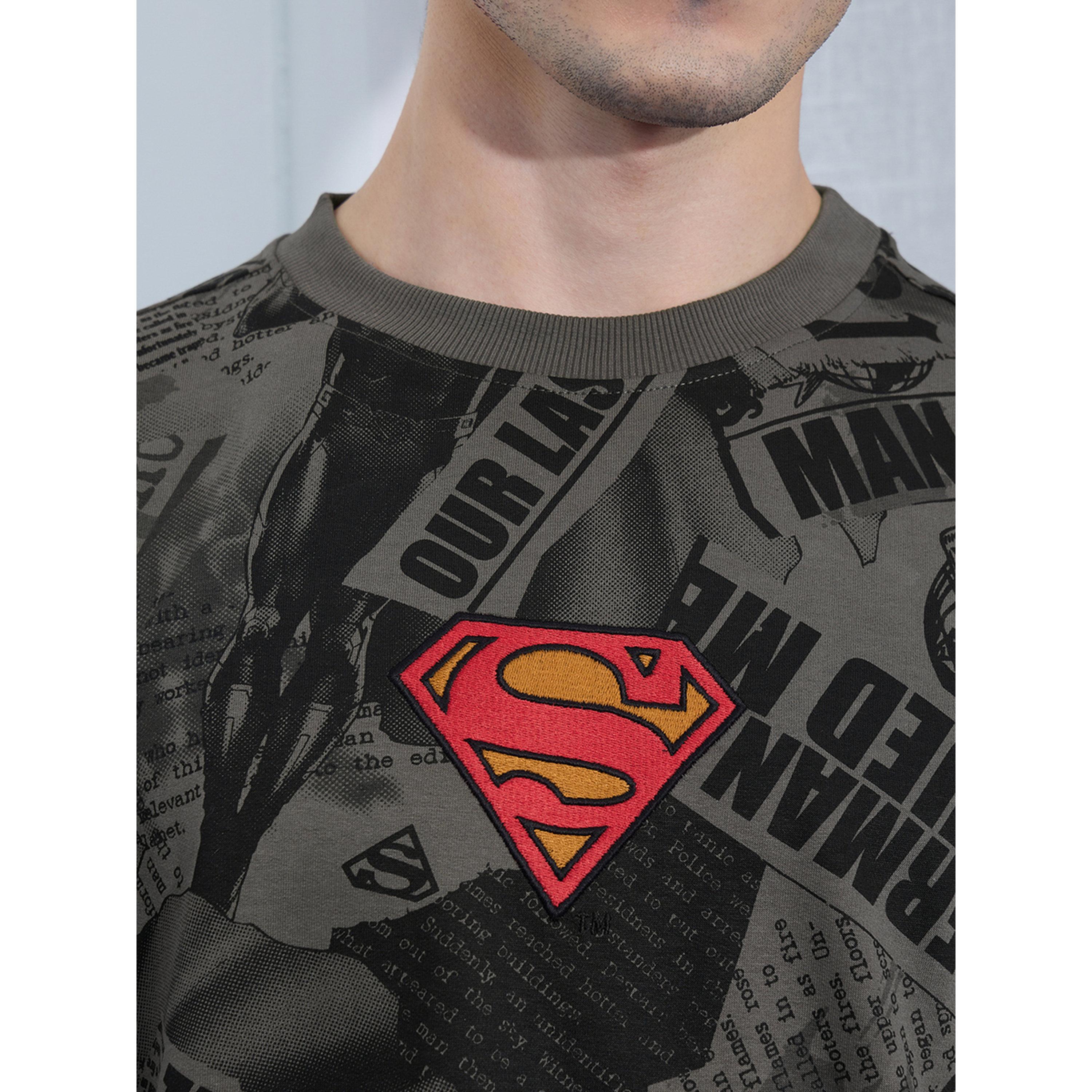 The Souled Store X Styli Grey Superman Newsprint Oversized T-Shirt-men-clothing-tshirtsandpolos-tshirts-image-3