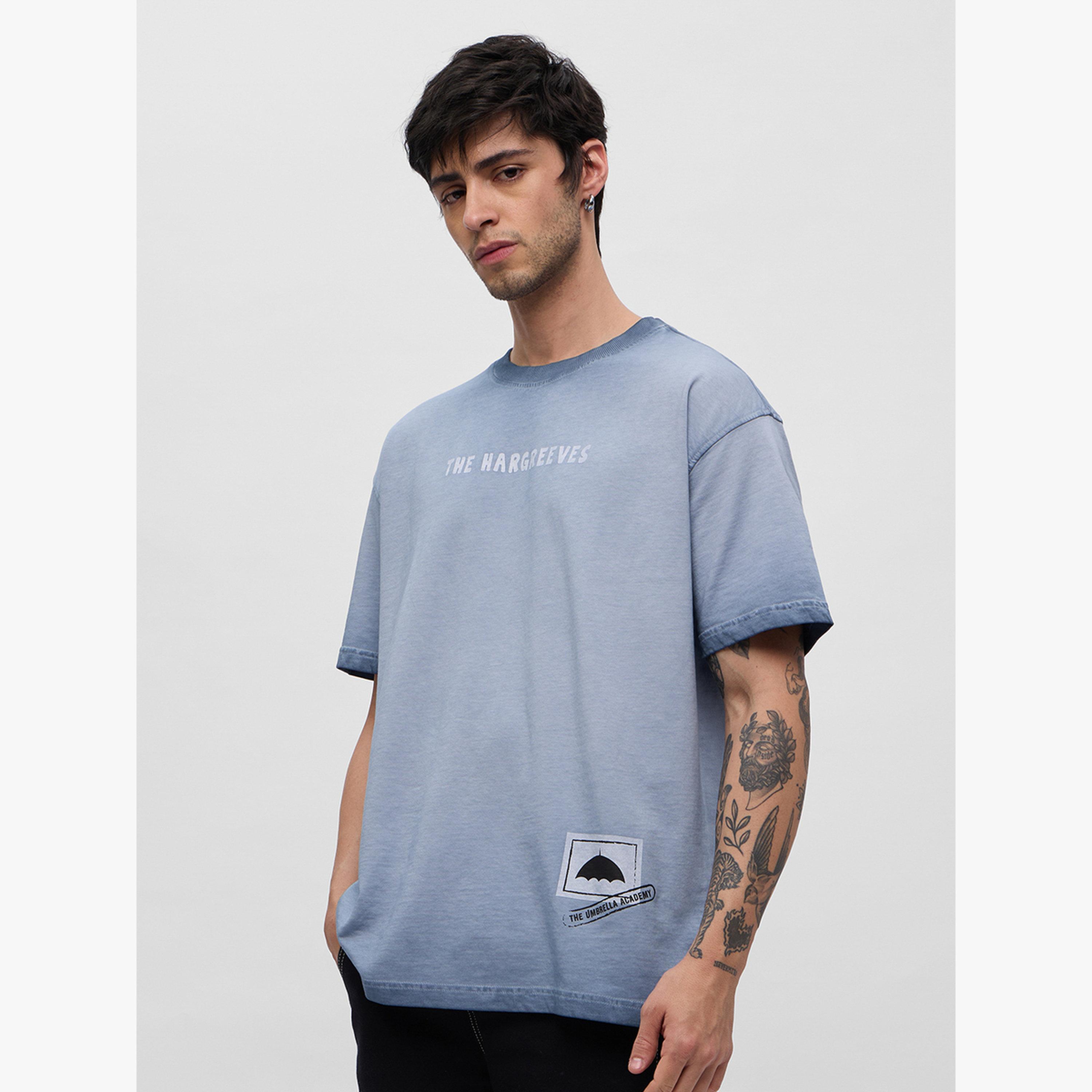 The Souled Store X Styli Blue Printed Washed Oversized T-Shirt-men-clothing-tshirtsandpolos-tshirts-image-1