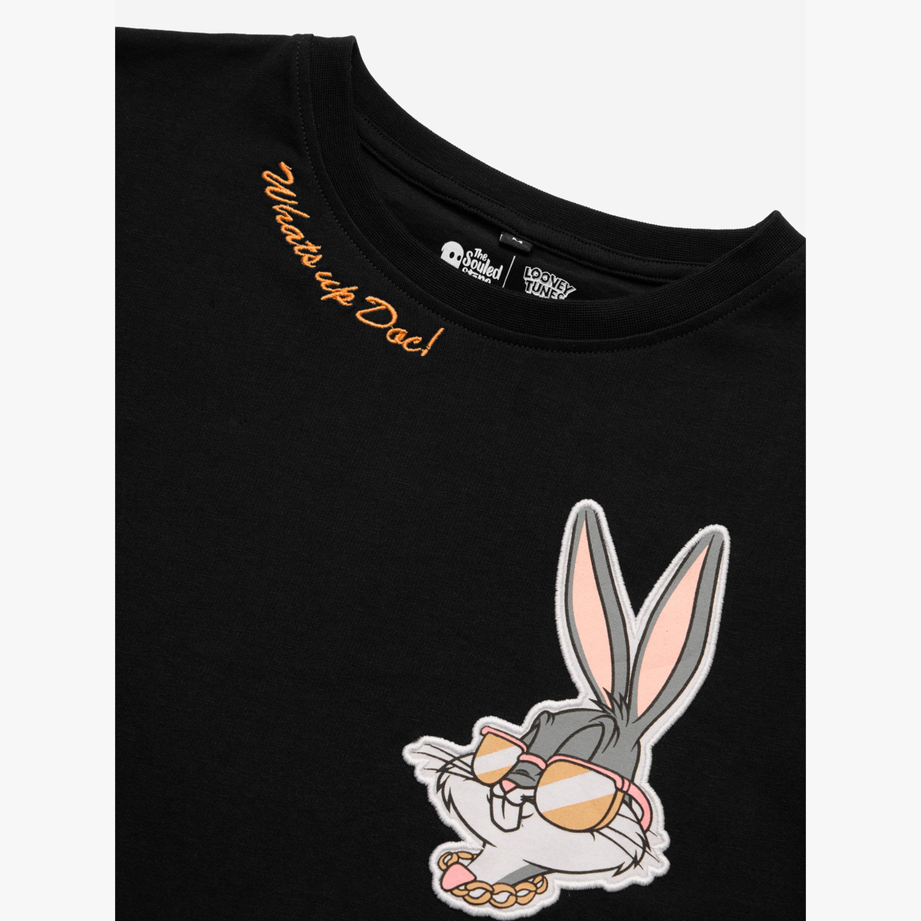 تيشيرت بطبعة باغز باني وقصة واسعة-women-clothing-tshirts-image-5