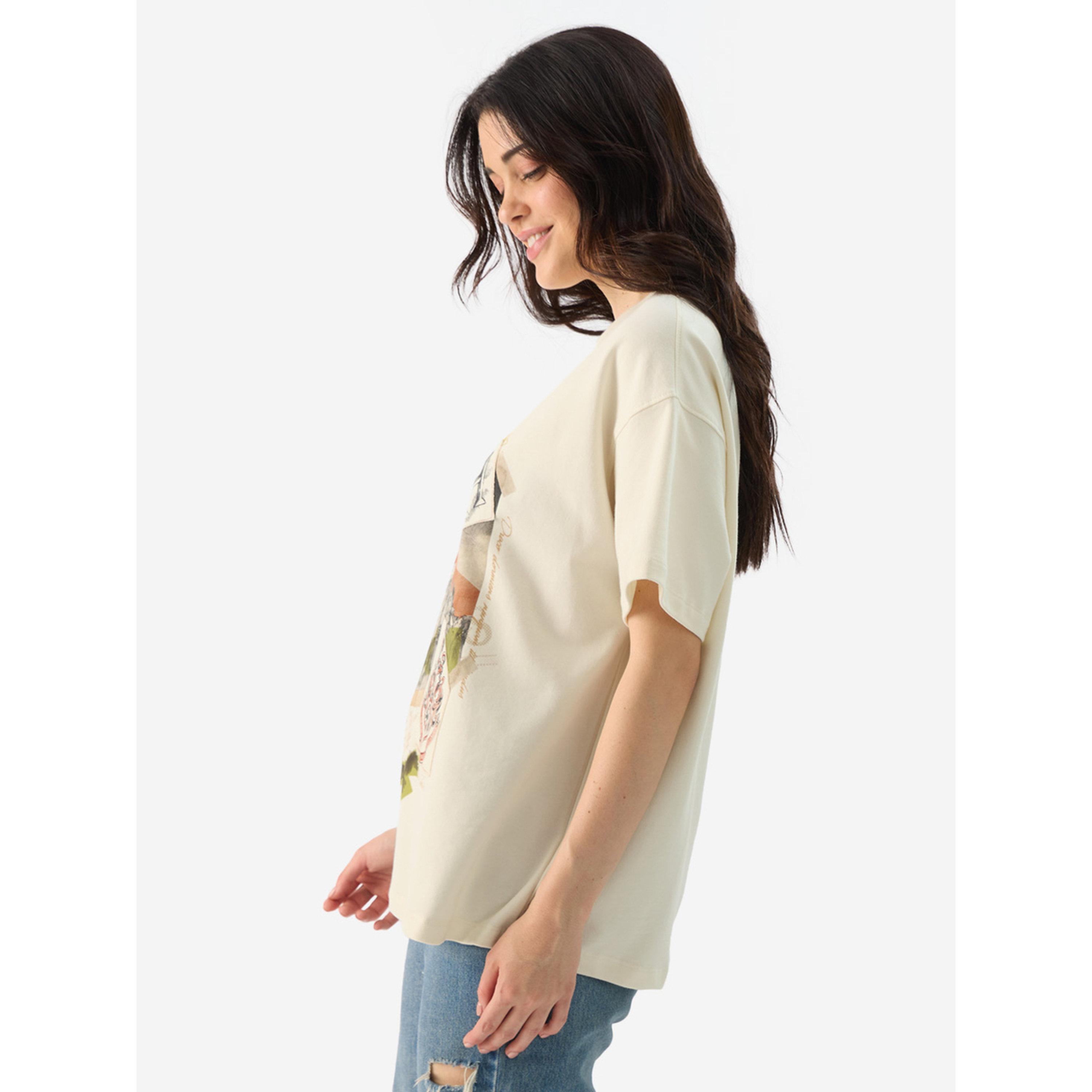 The Souled Store X Styli Beige Harry Potter Hogwarts Oversized T-Shirt-women-clothing-tshirts-image-3