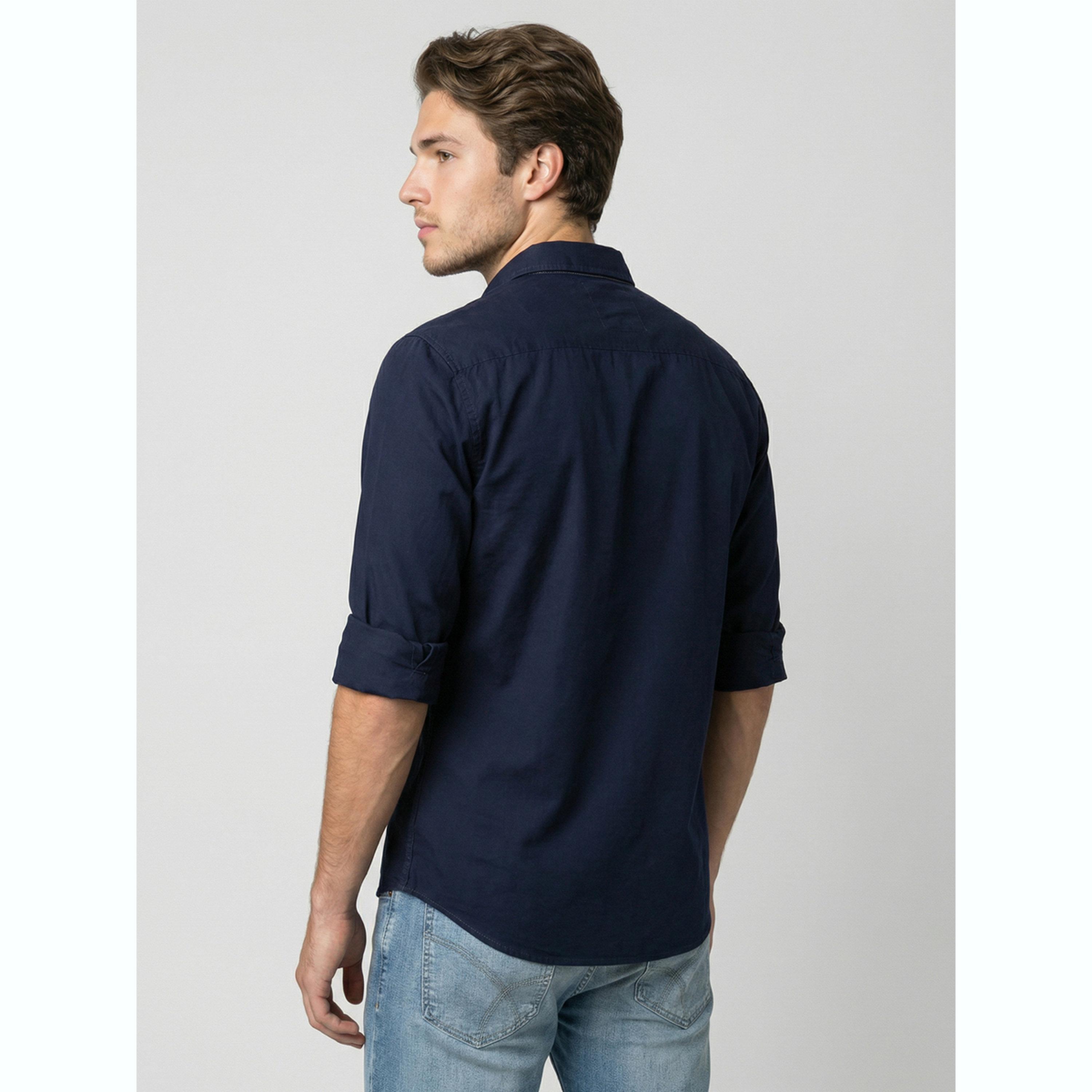 قميص بياقة مفرودة رجالي لون كحلي-men-clothing-shirts-image-5