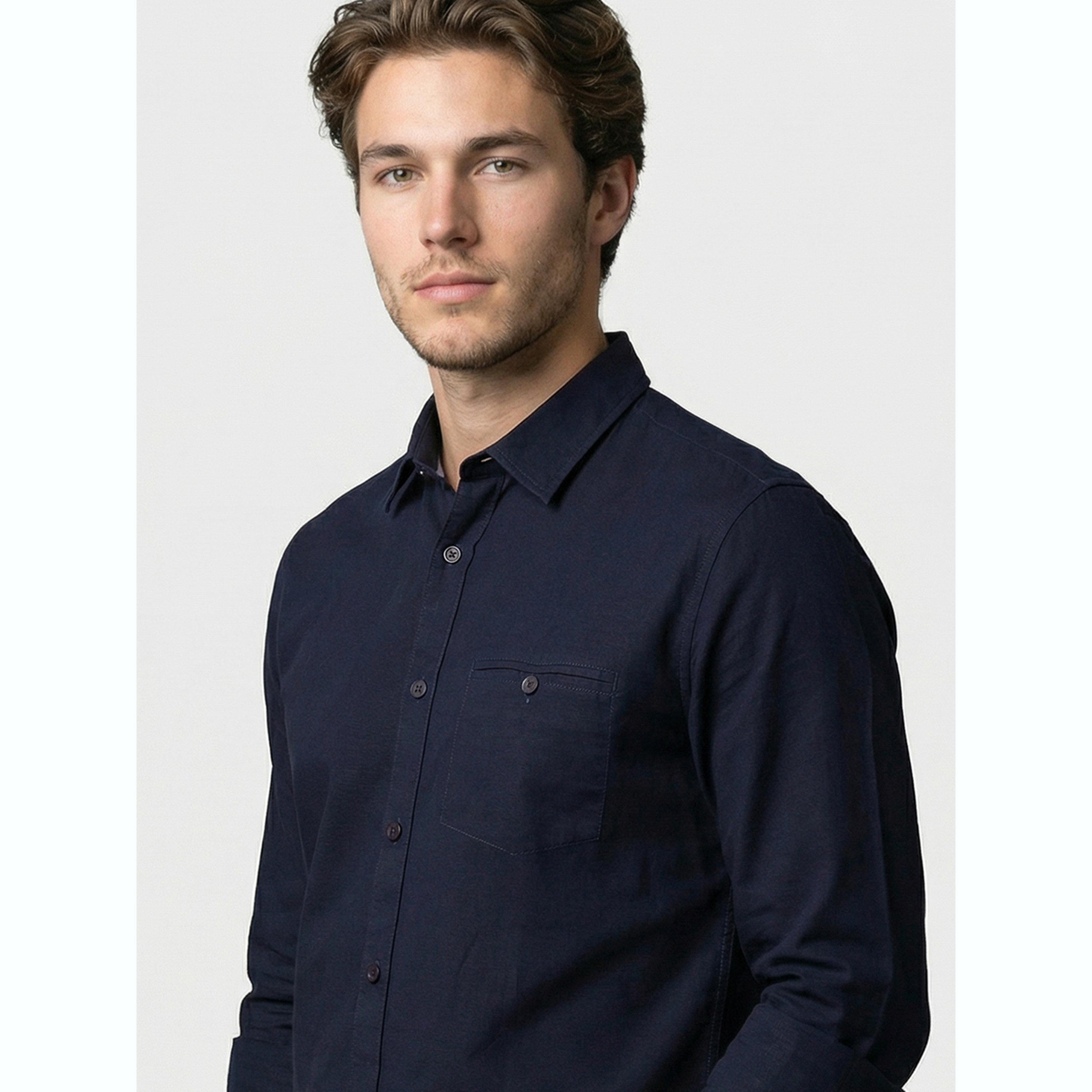 قميص بياقة مفرودة رجالي لون كحلي-men-clothing-shirts-image-6