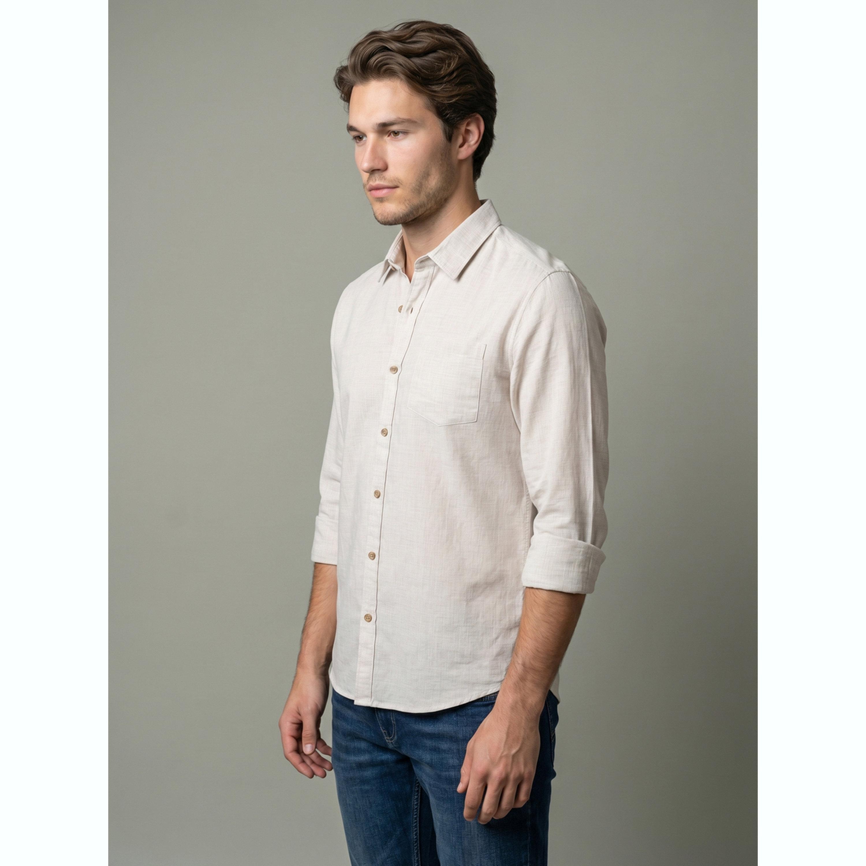 قميص من مزيج الكتان رجالي لون أوف وايت-men-clothing-shirts-image-3