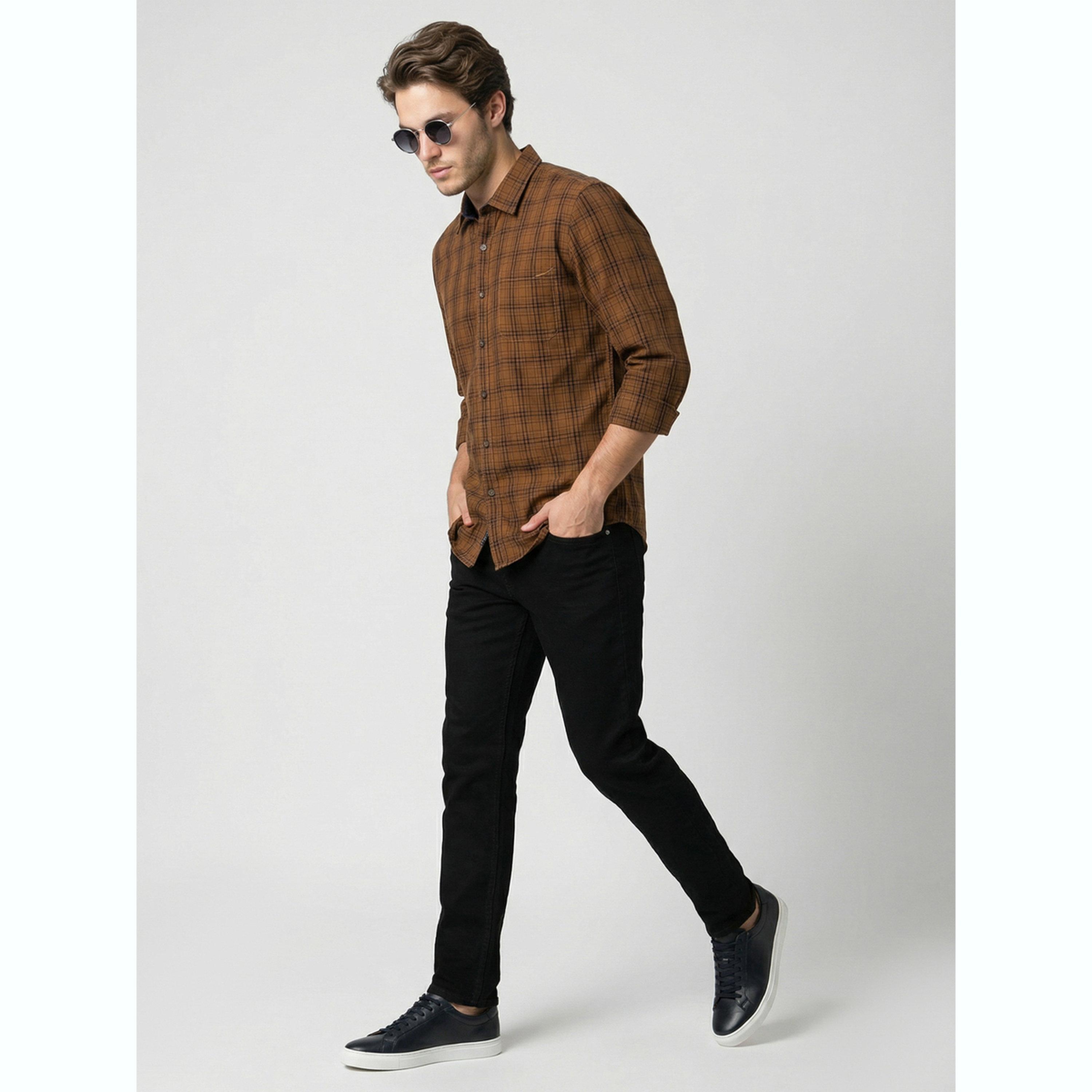 قميص بأكمام طويلة ونمط مربعات رجالي-men-clothing-shirts-image-2