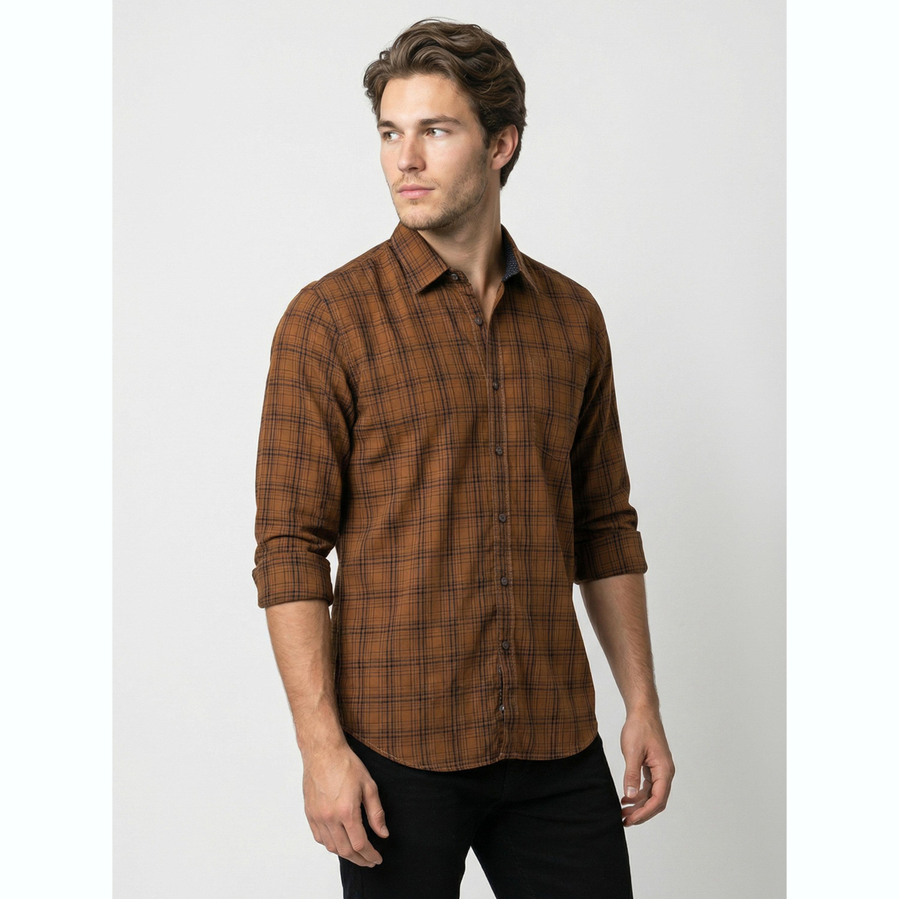 قميص بأكمام طويلة ونمط مربعات رجالي-men-clothing-shirts-image-3