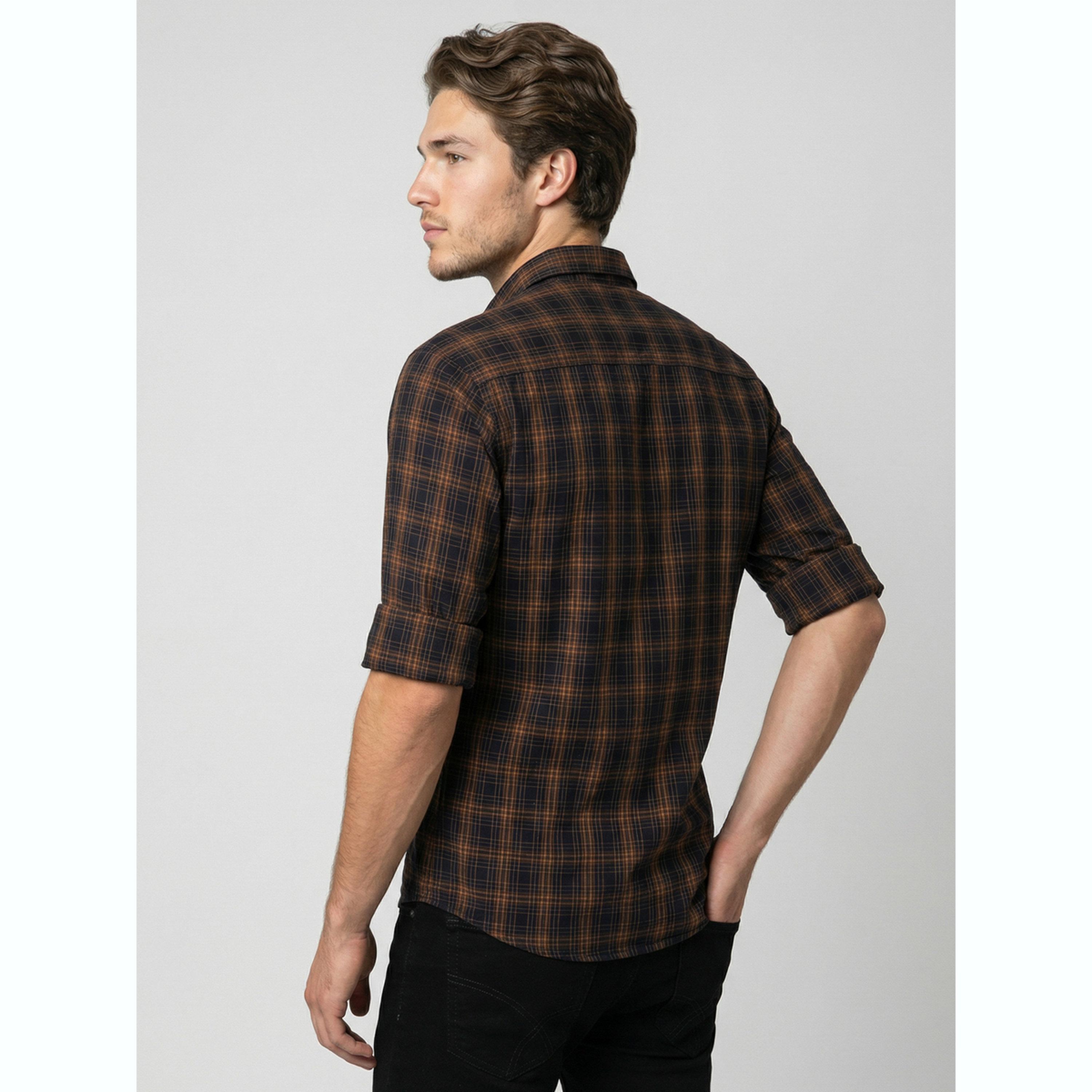 قميص فلانيل كاروهات رجالي لون كحلي-men-clothing-shirts-image-5