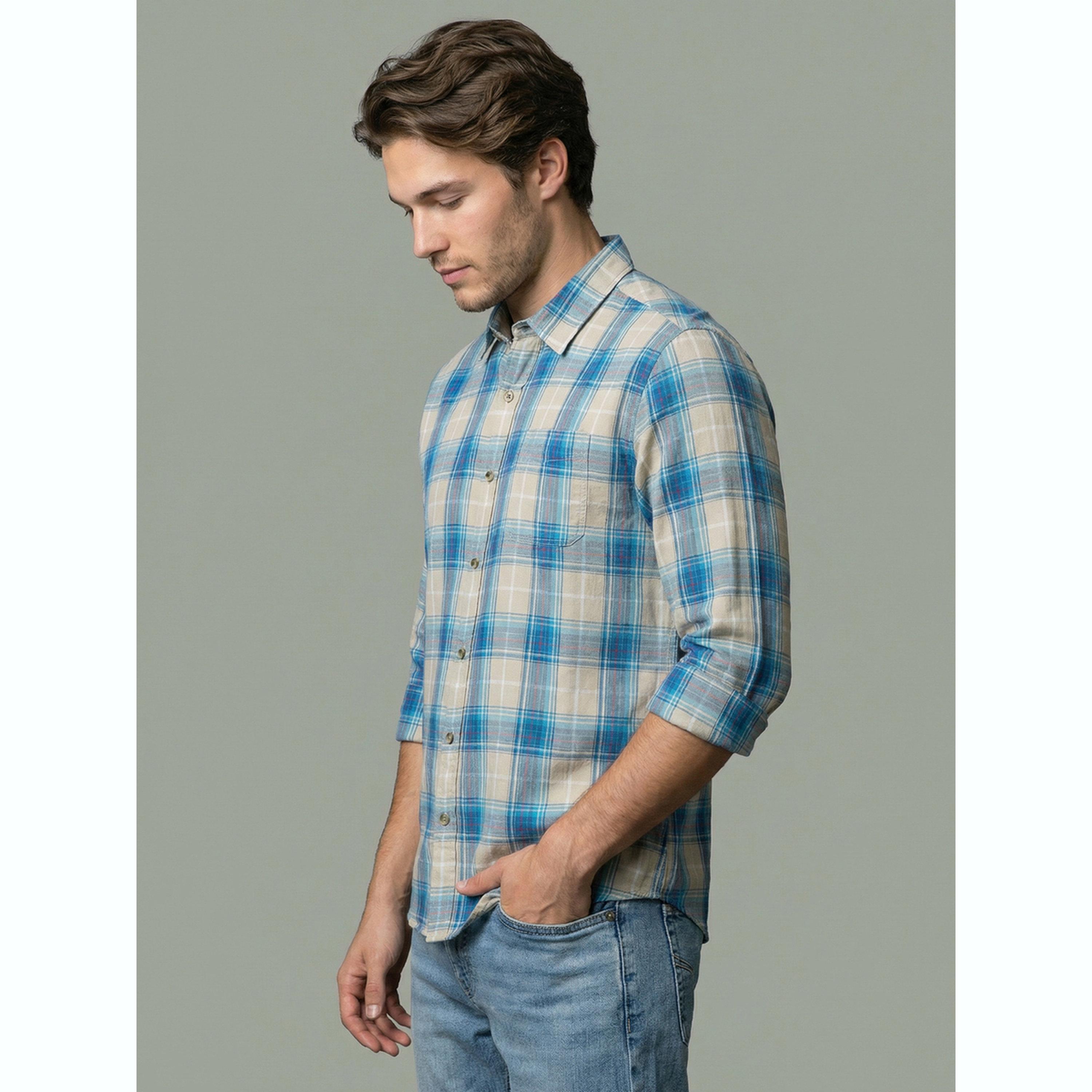 قميص بأكمام طويلة ونمط مربعات رجالي-men-clothing-shirts-image-4