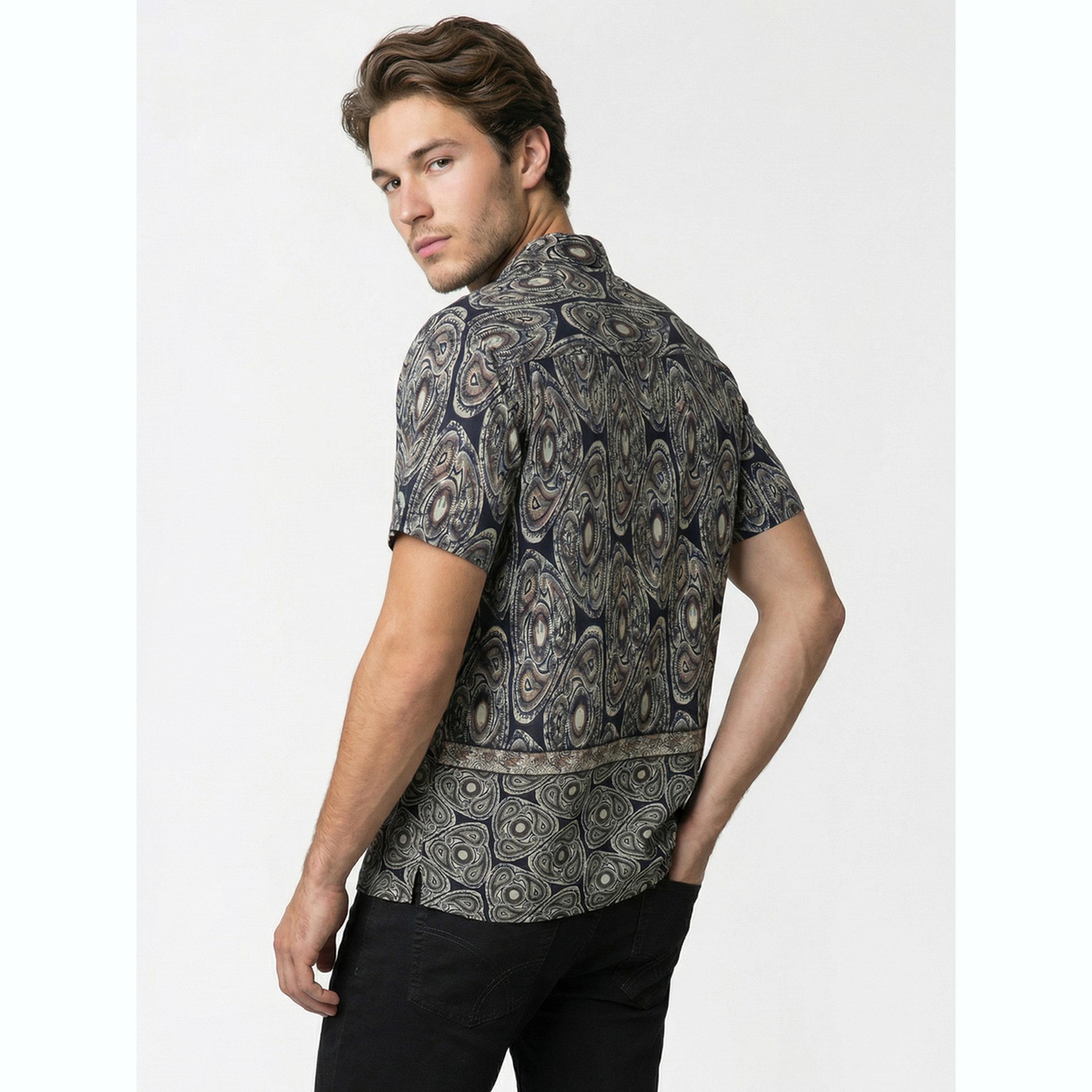 قميص بطبعة بيزلي بياقة كوبية-men-clothing-shirts-image-5