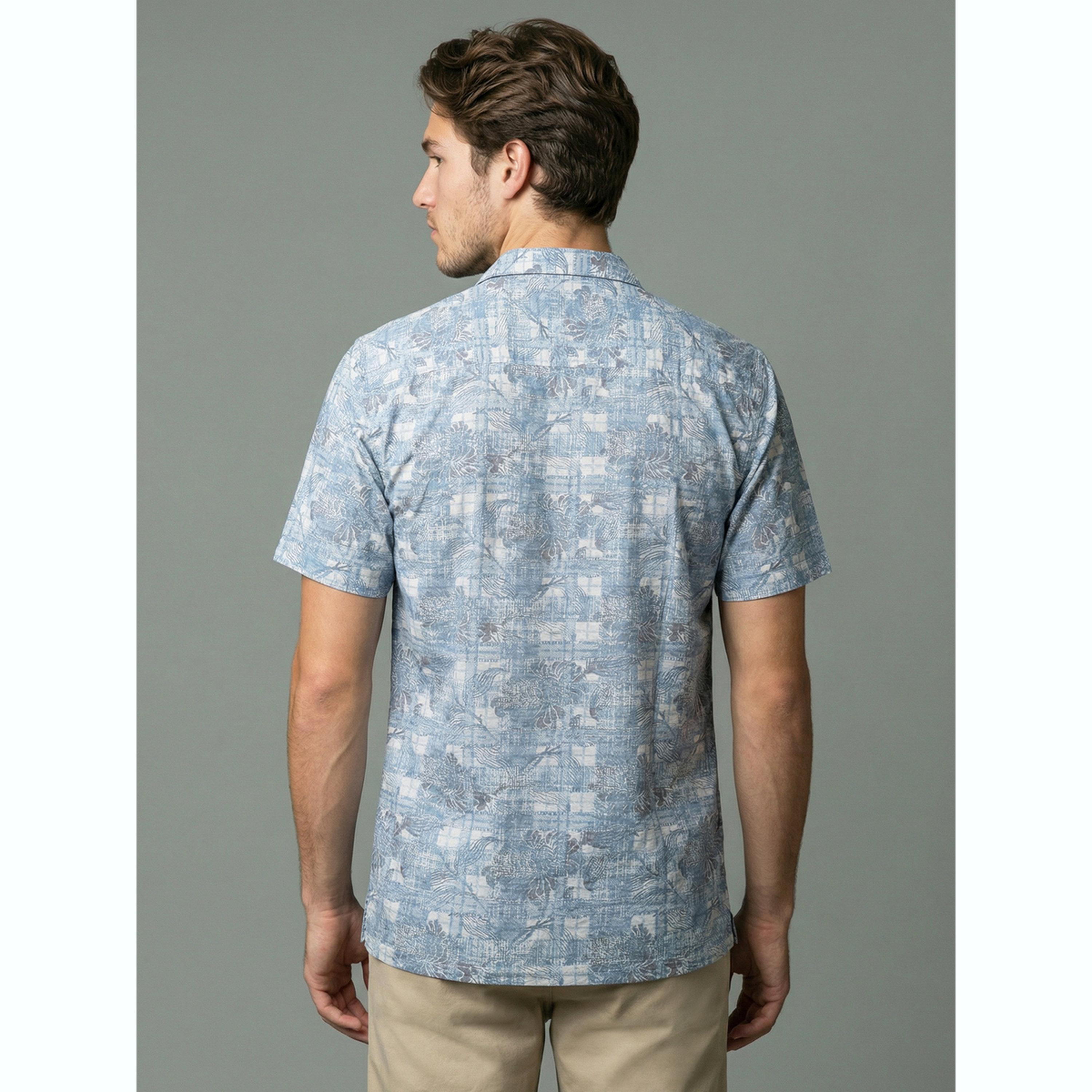 قميص أزرق مطبوع بياقة كوبية-men-clothing-shirts-image-5