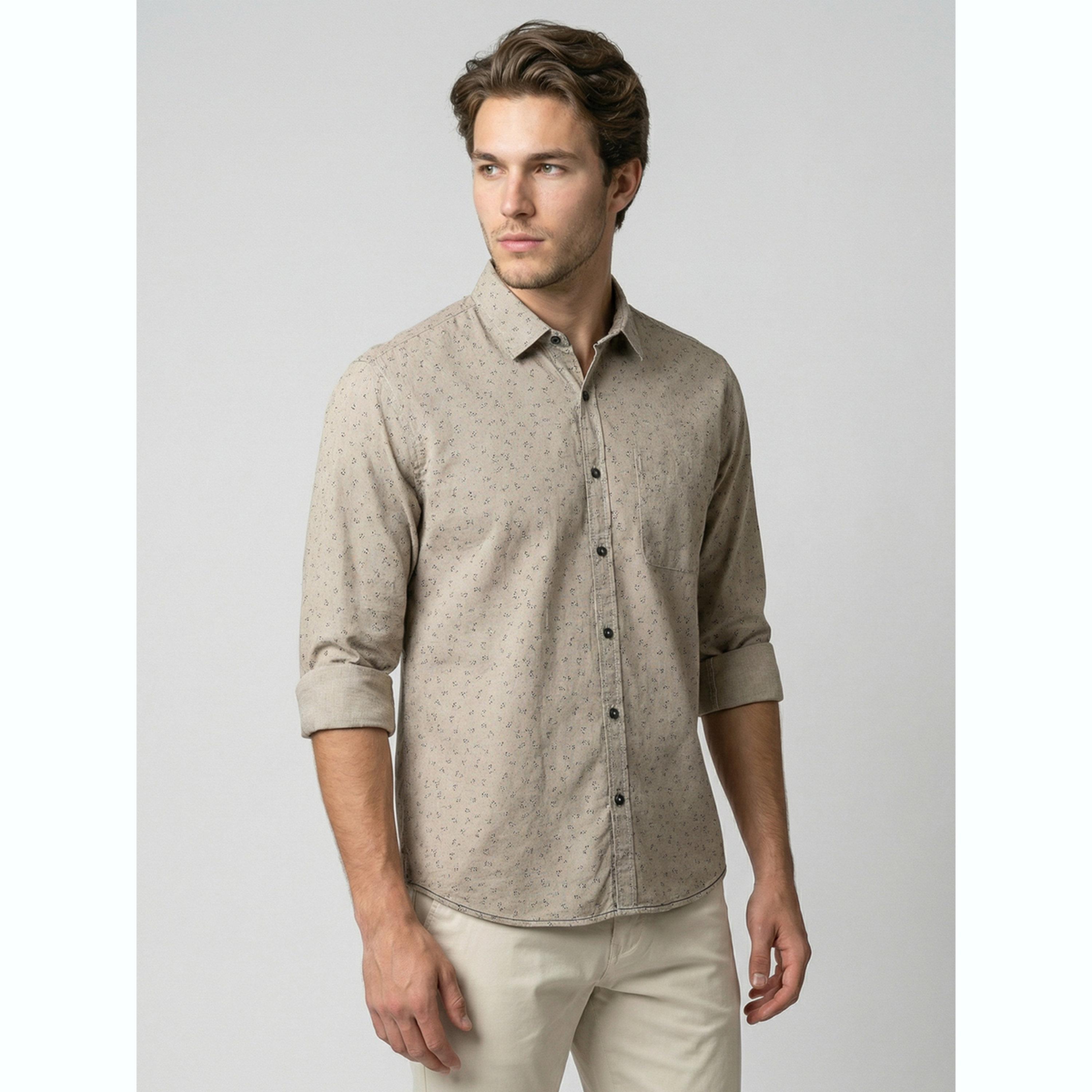 قميص بيج بنقشة الزهور وأكمام طويلة-men-clothing-shirts-image-3