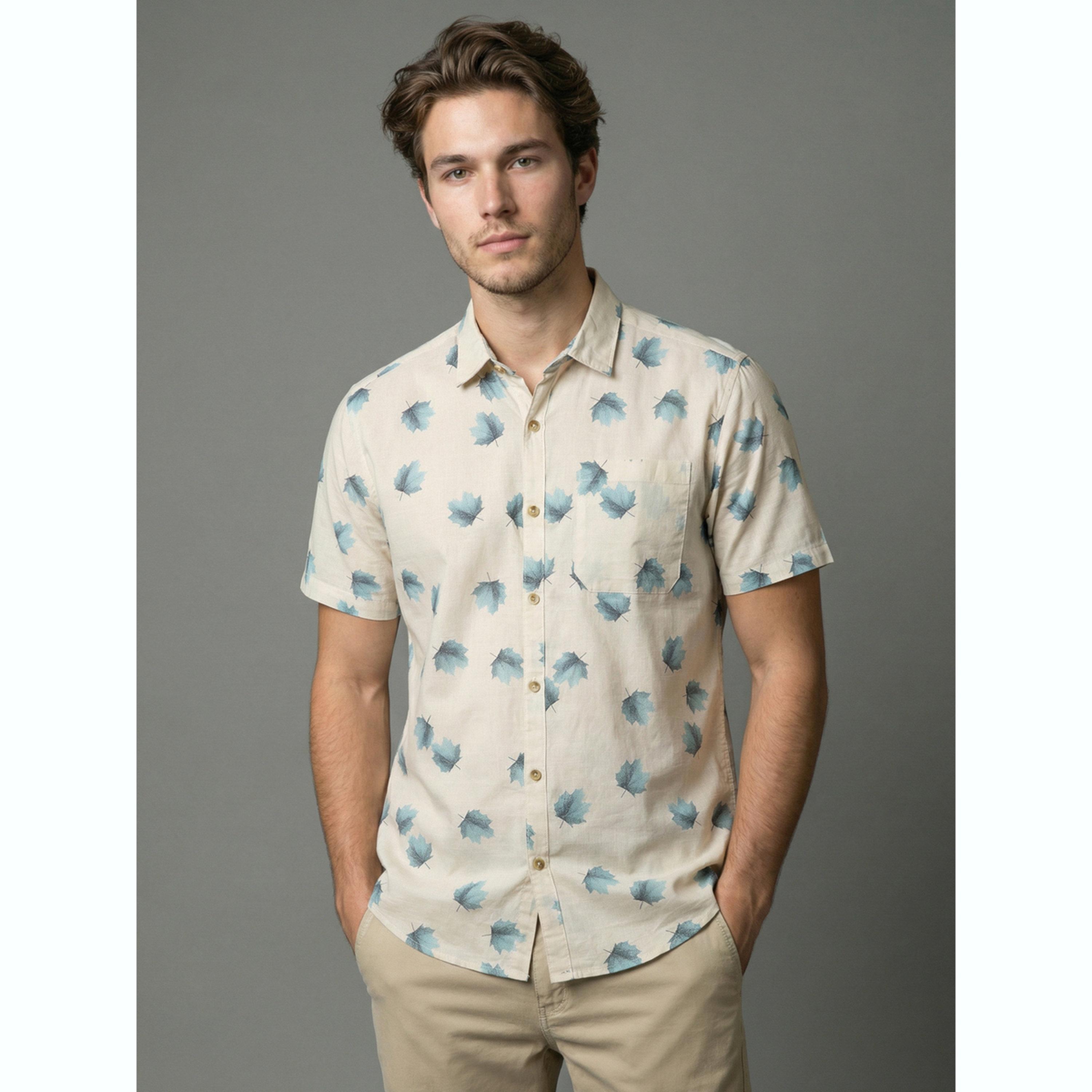 قميص مطبوع بأكمام قصيرة-men-clothing-shirts-image-1