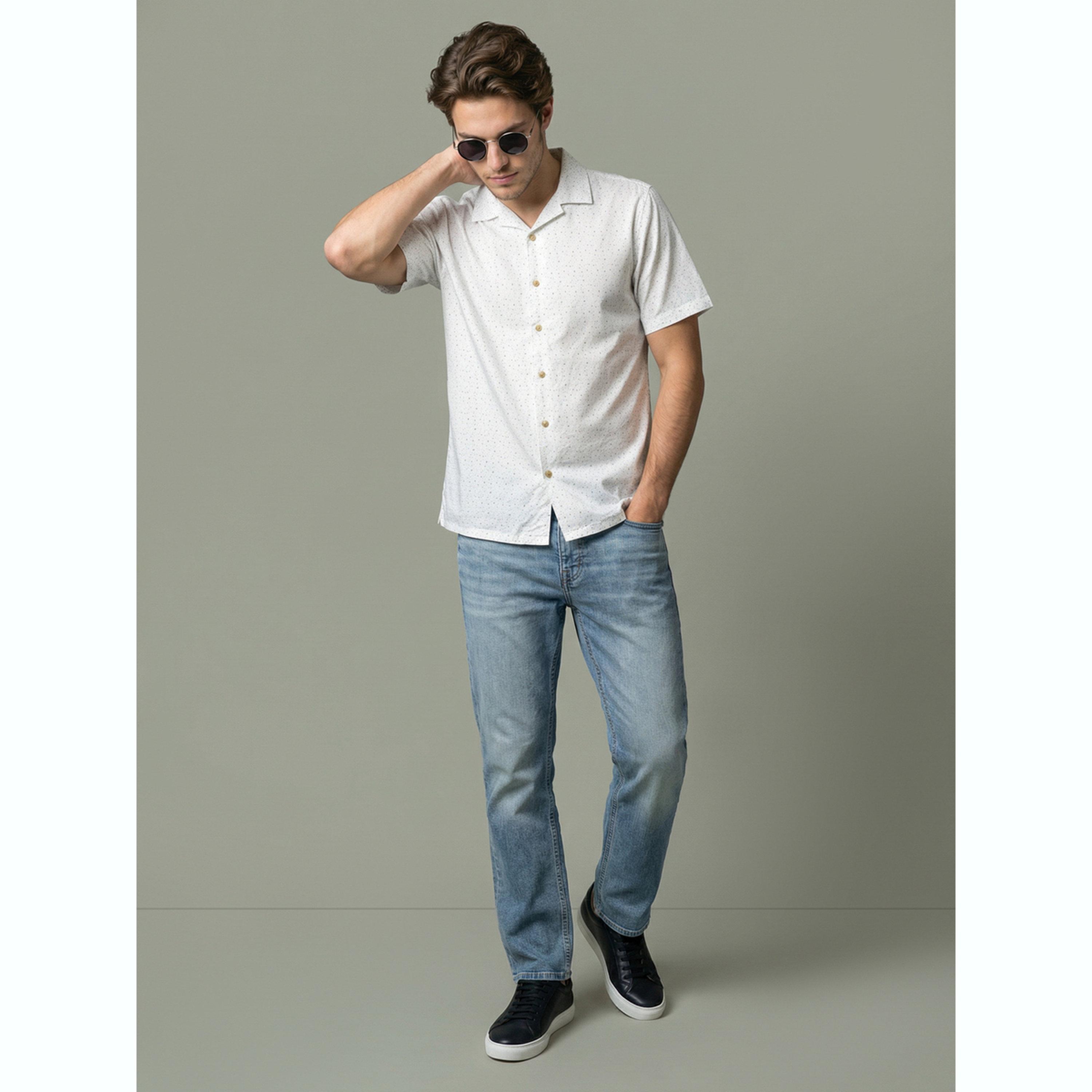 Take Two Men White Printed Cuban Collar Short Sleeve Shirt-men-clothing-shirts-image-2